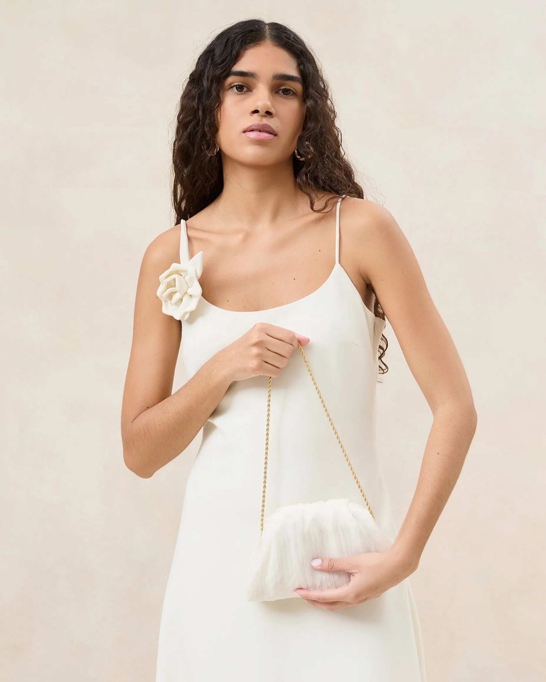 Bailey White/Crystal Dome Clutch