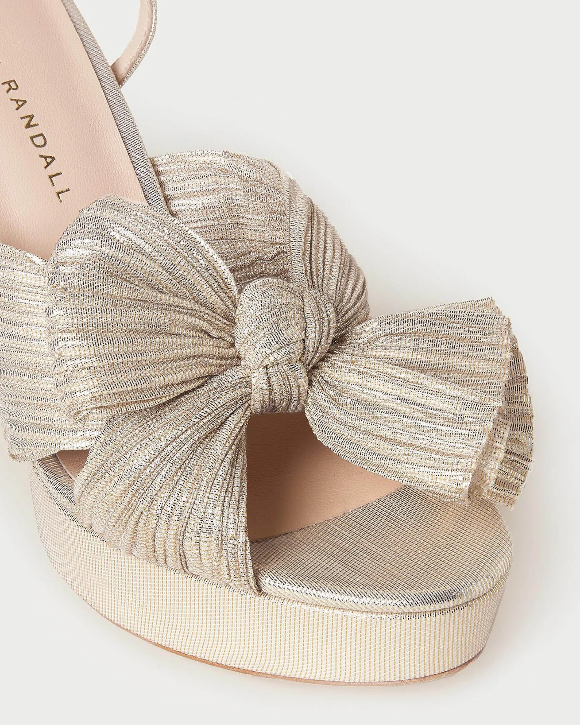 Natalia Platinum Platform Bow Heel