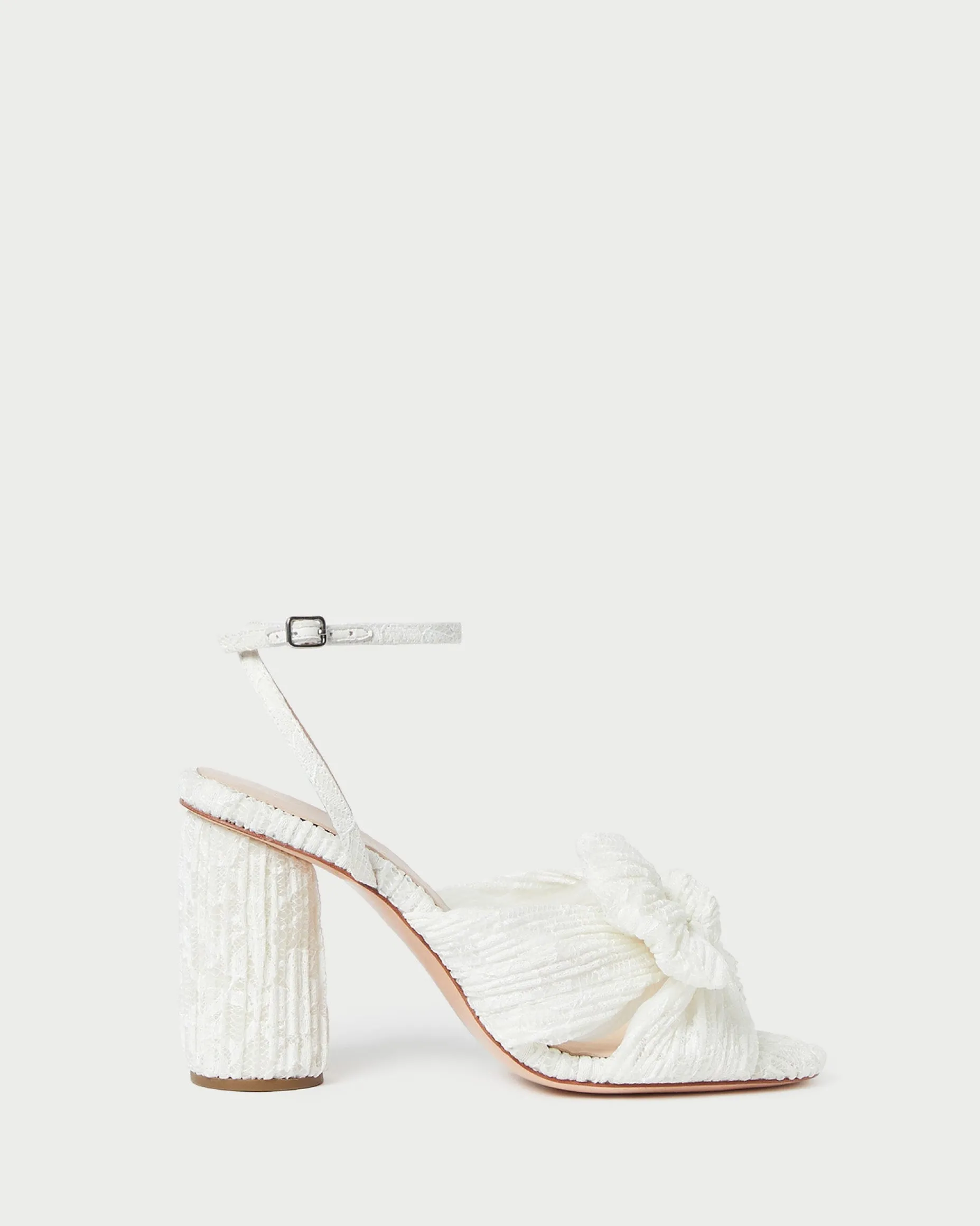 Camellia White Lace Bow Heel