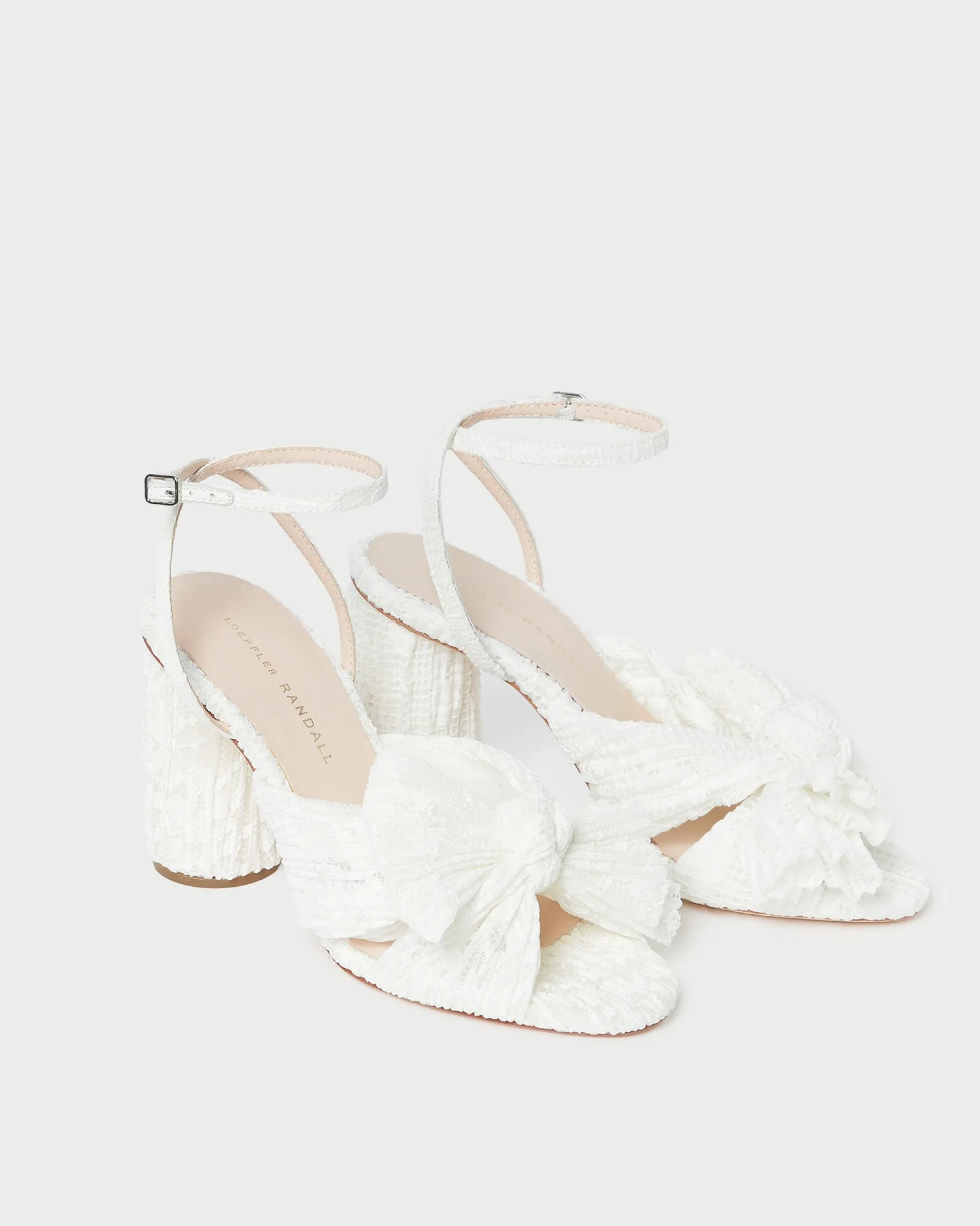 Camellia White Lace Bow Heel