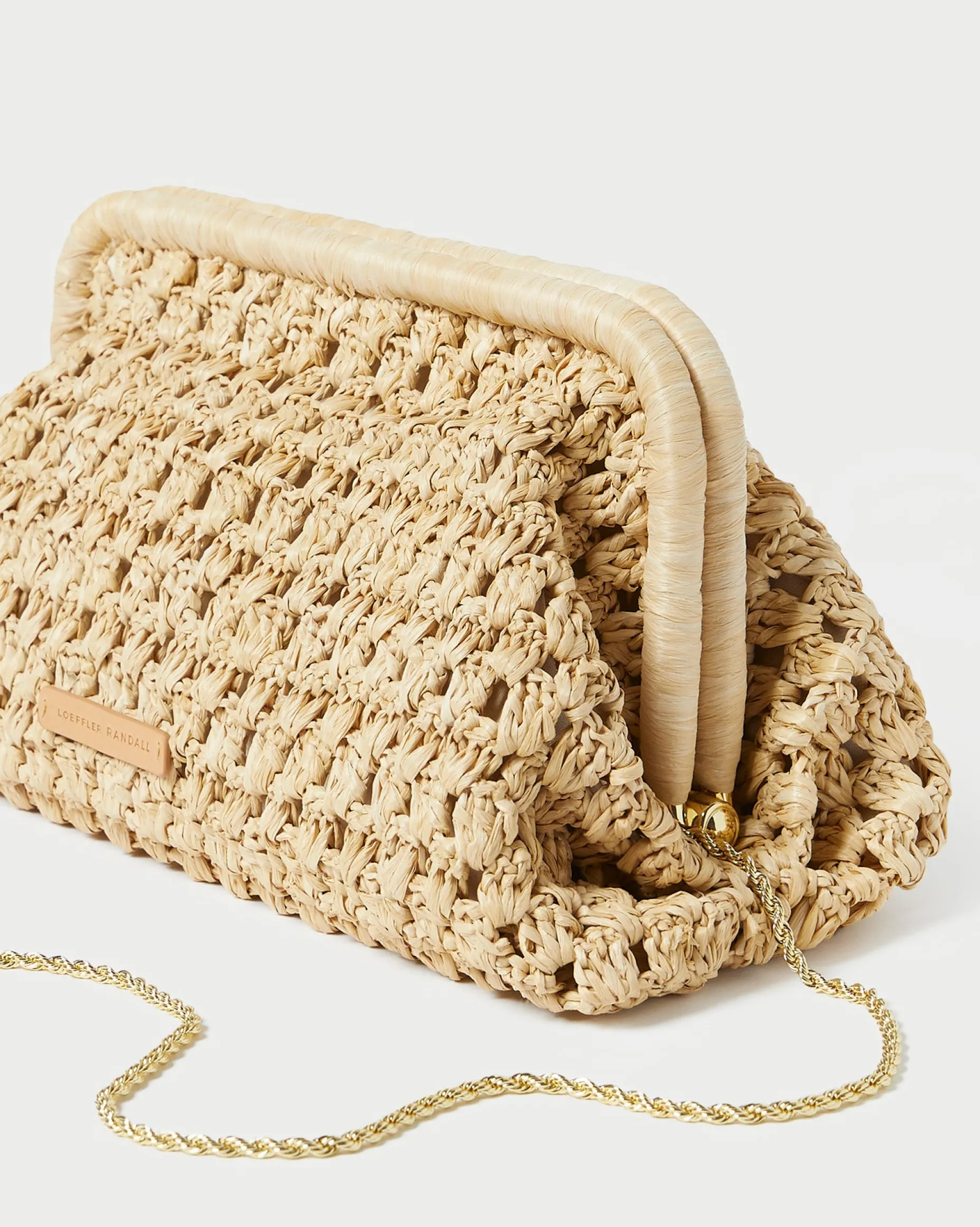 Trudie Blue Crochet Frame Clutch