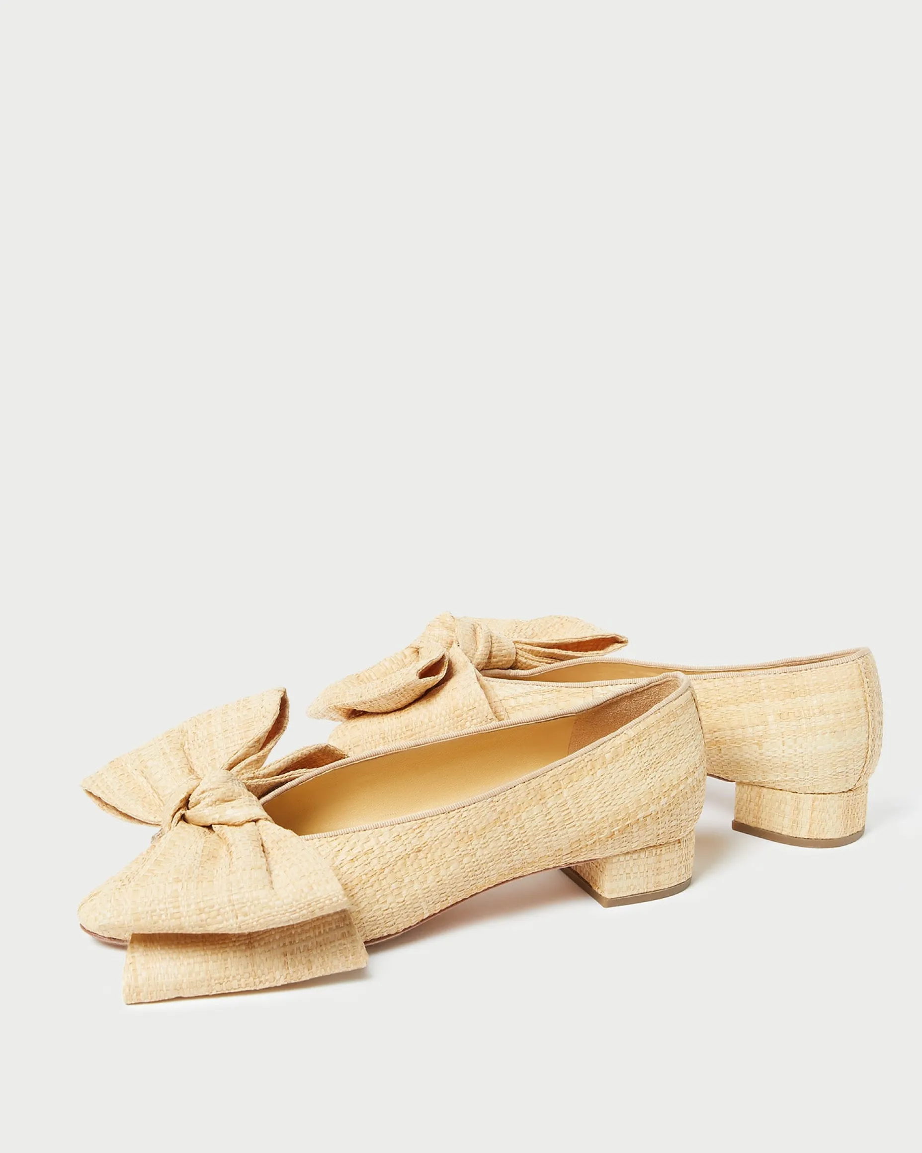 Noa Natural Raffia Bow Flat