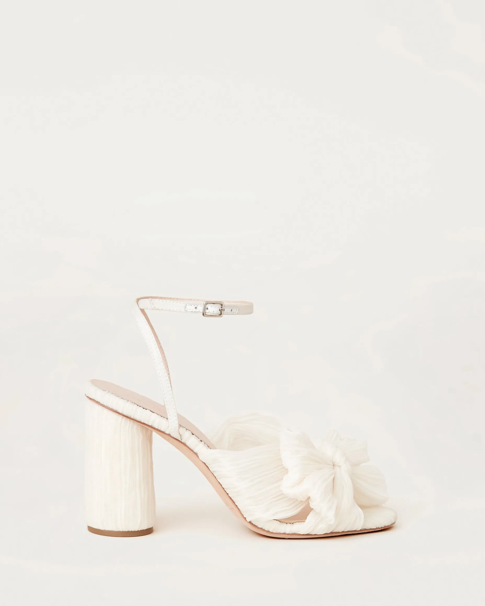 Camellia Pearl Pleated Bow Heel