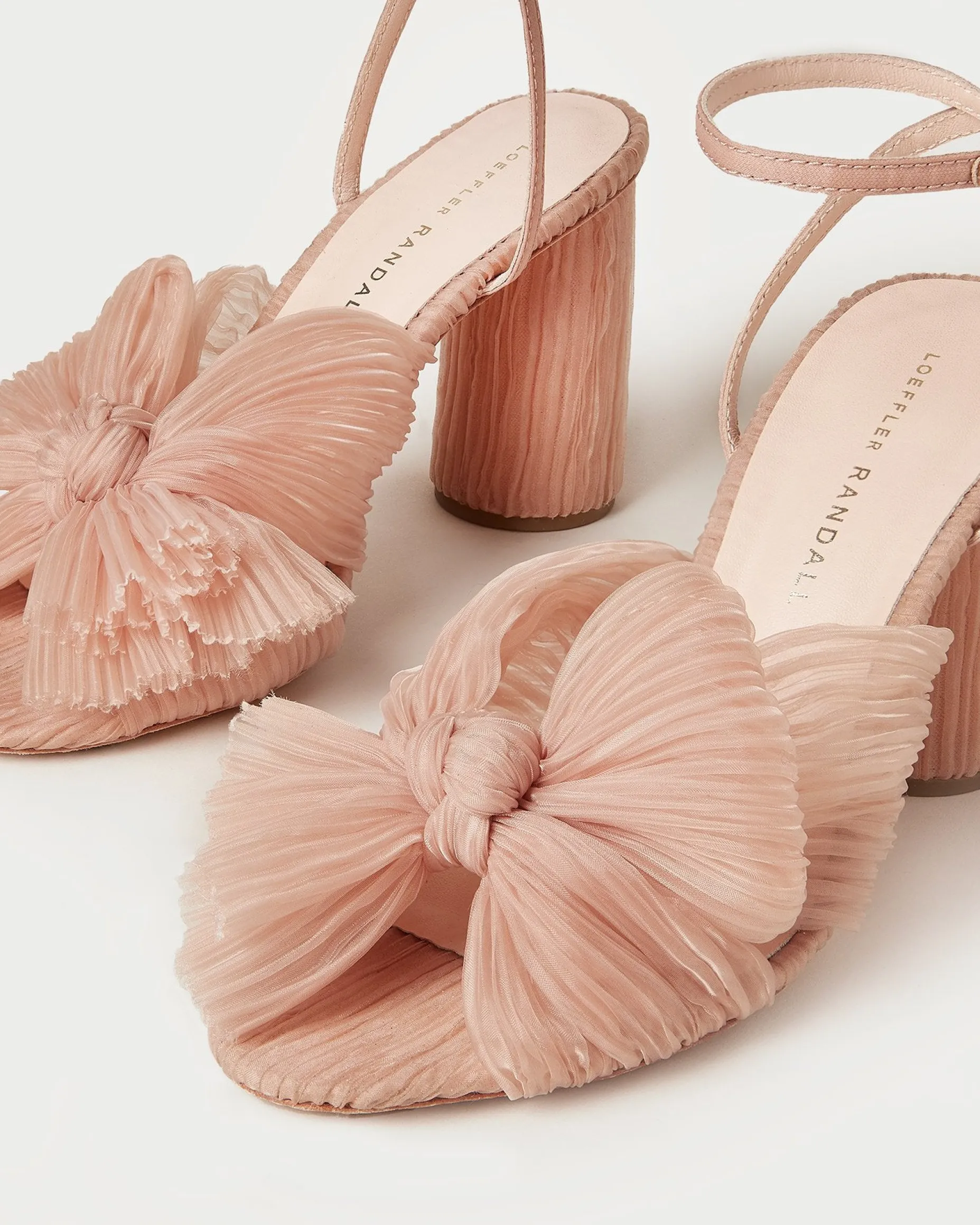 Camellia Pearl Pleated Bow Heel