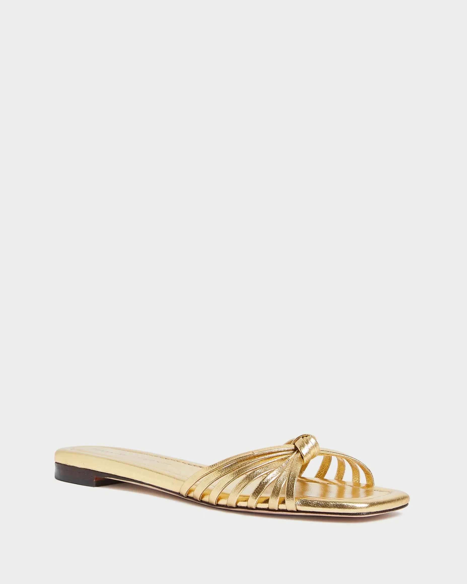Izzie Gold Leather Knot Sandal