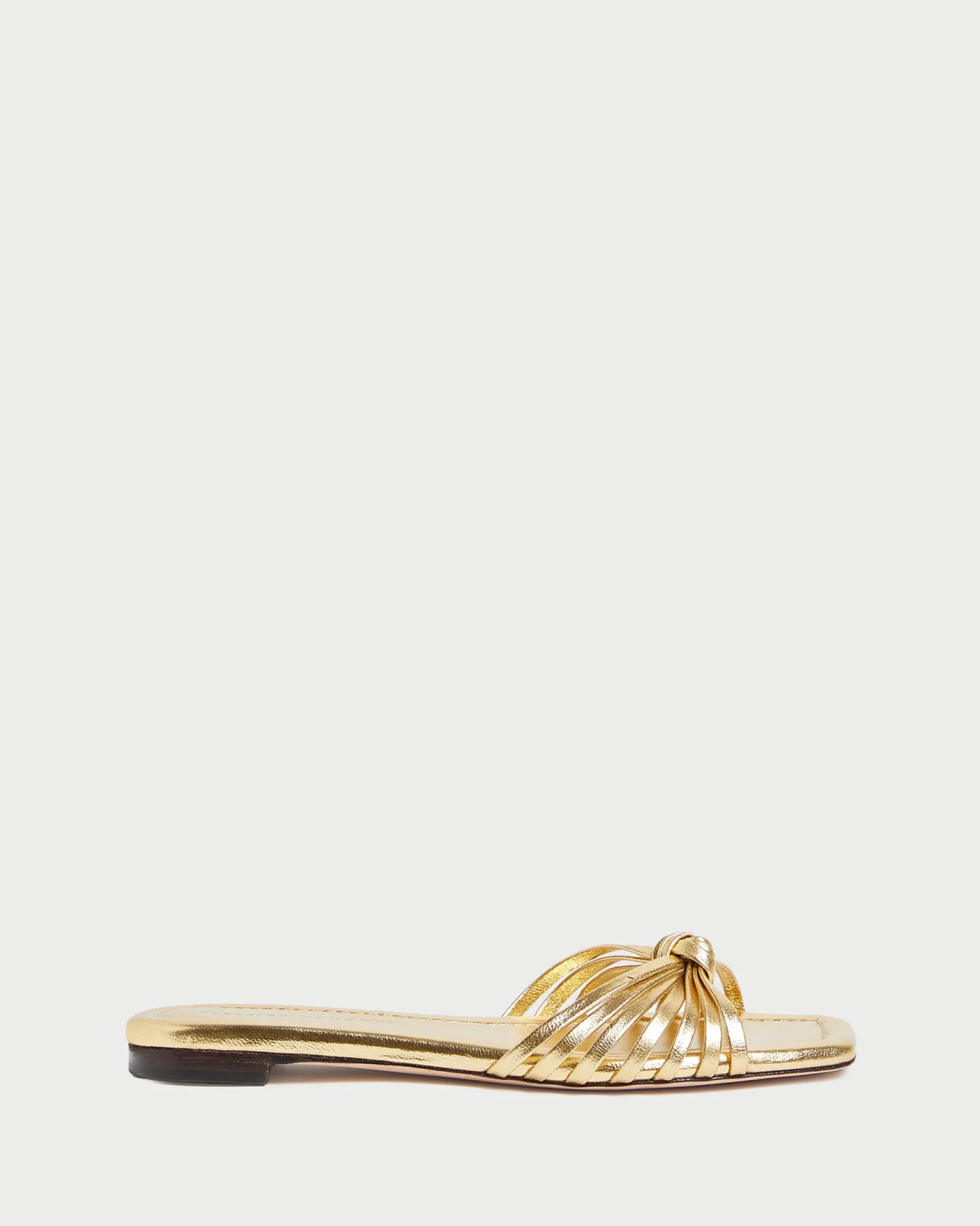 Izzie Gold Leather Knot Sandal