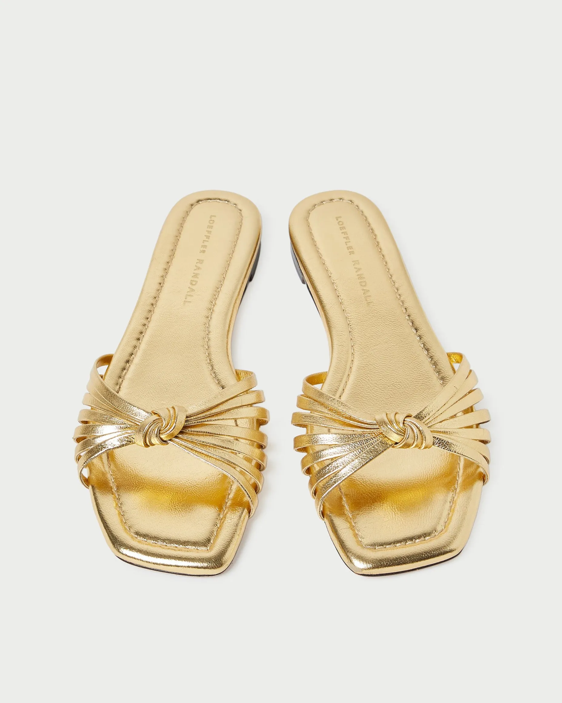 Izzie Gold Leather Knot Sandal
