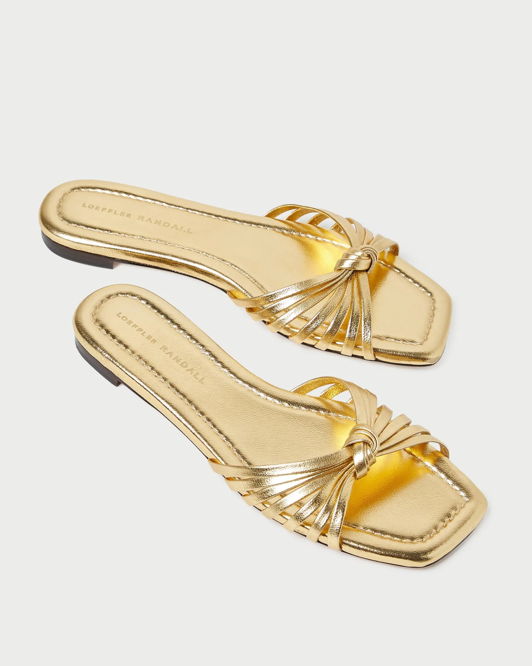 Izzie Gold Leather Knot Sandal