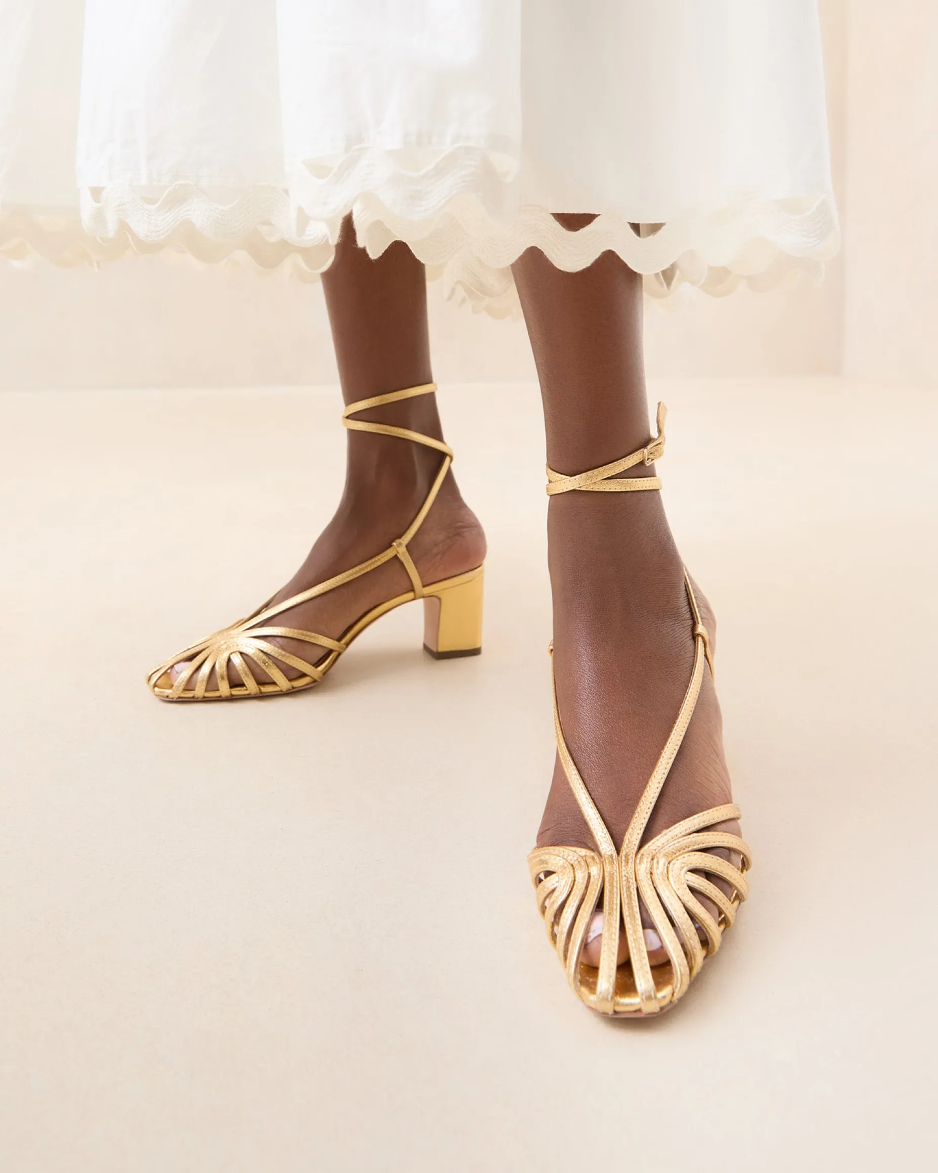 Livvy Pink Moiré Heeled Sandal