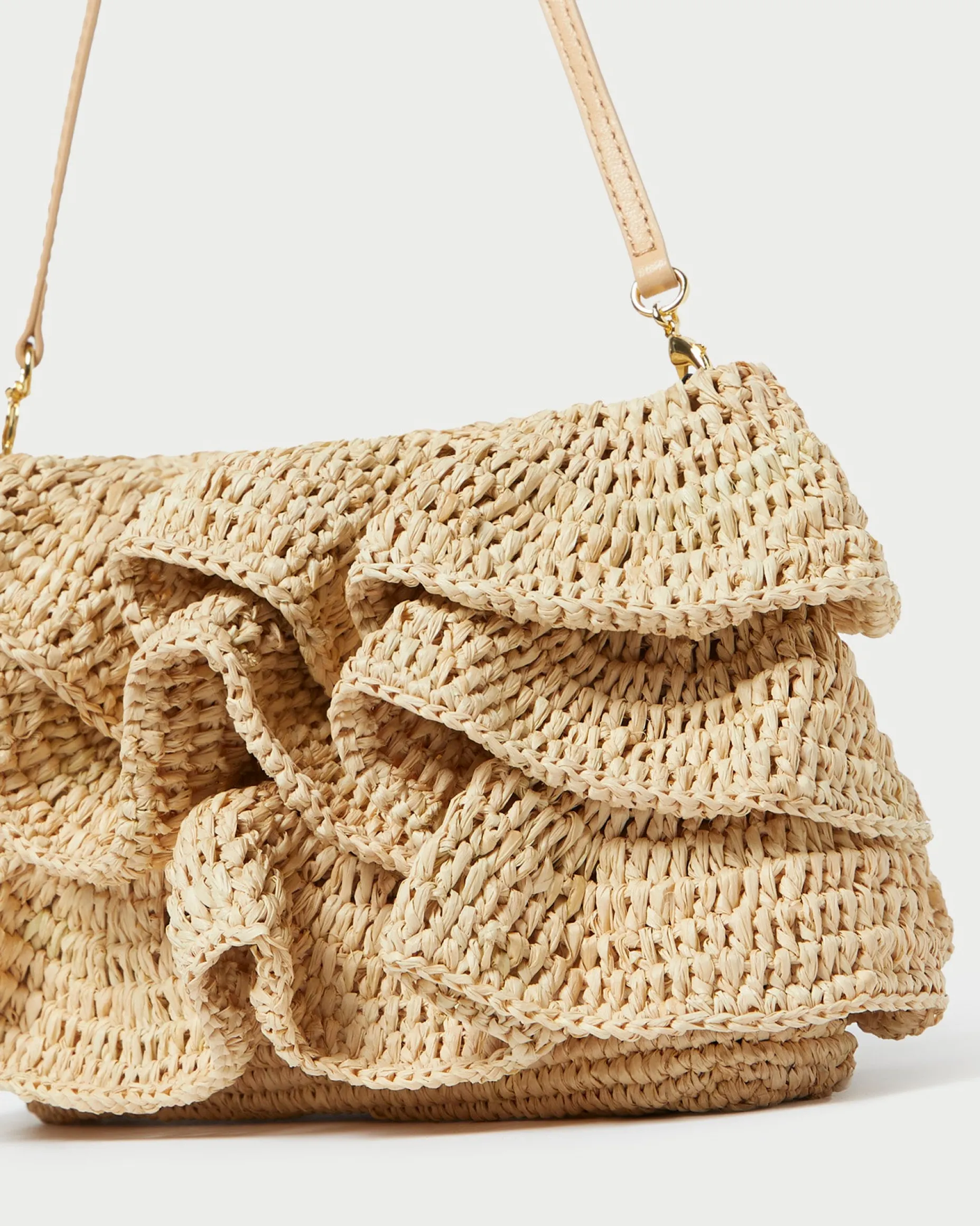 Odette Natural Ruffle Clutch