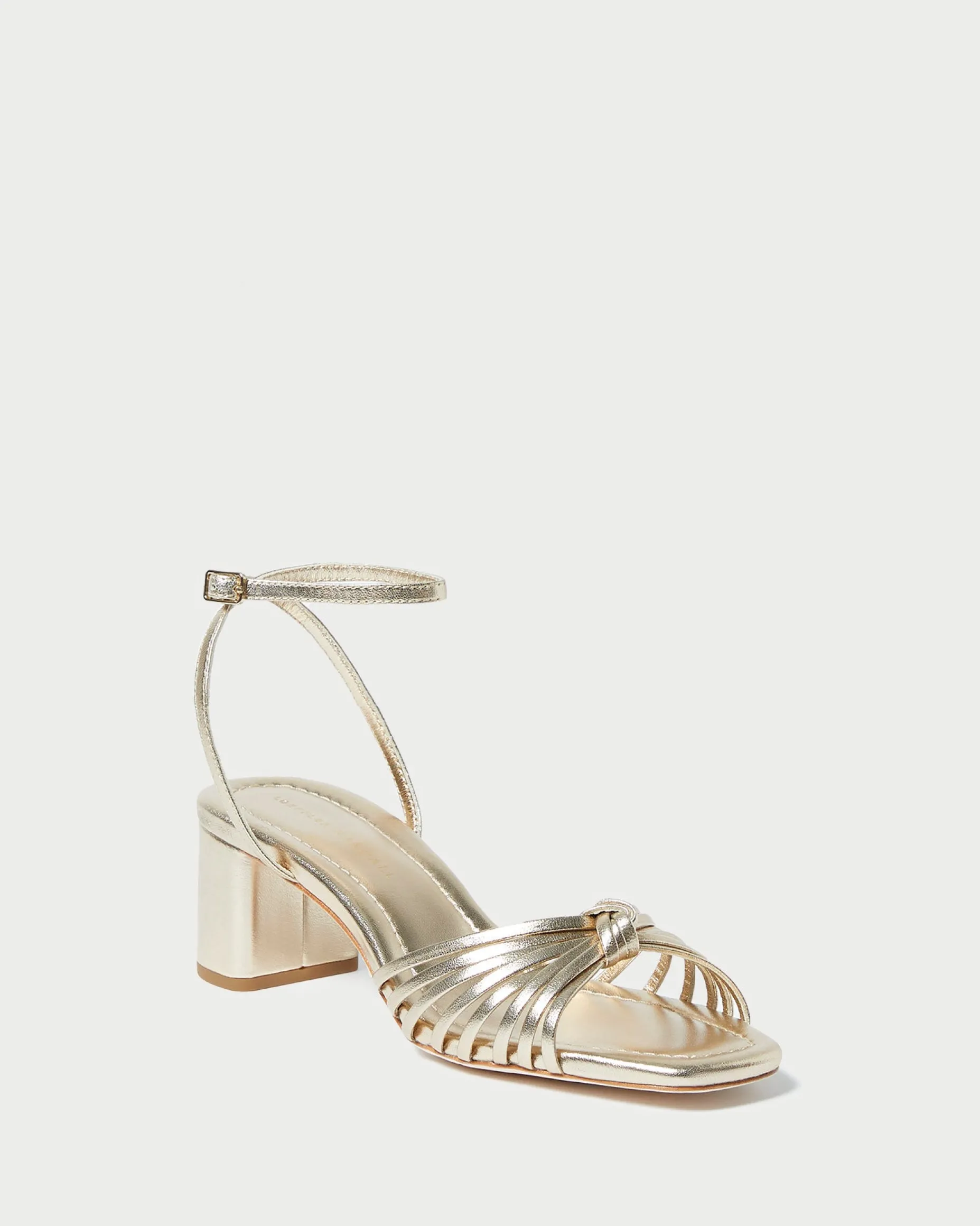 Olivia Champagne Knot Mid-Heel Sandal
