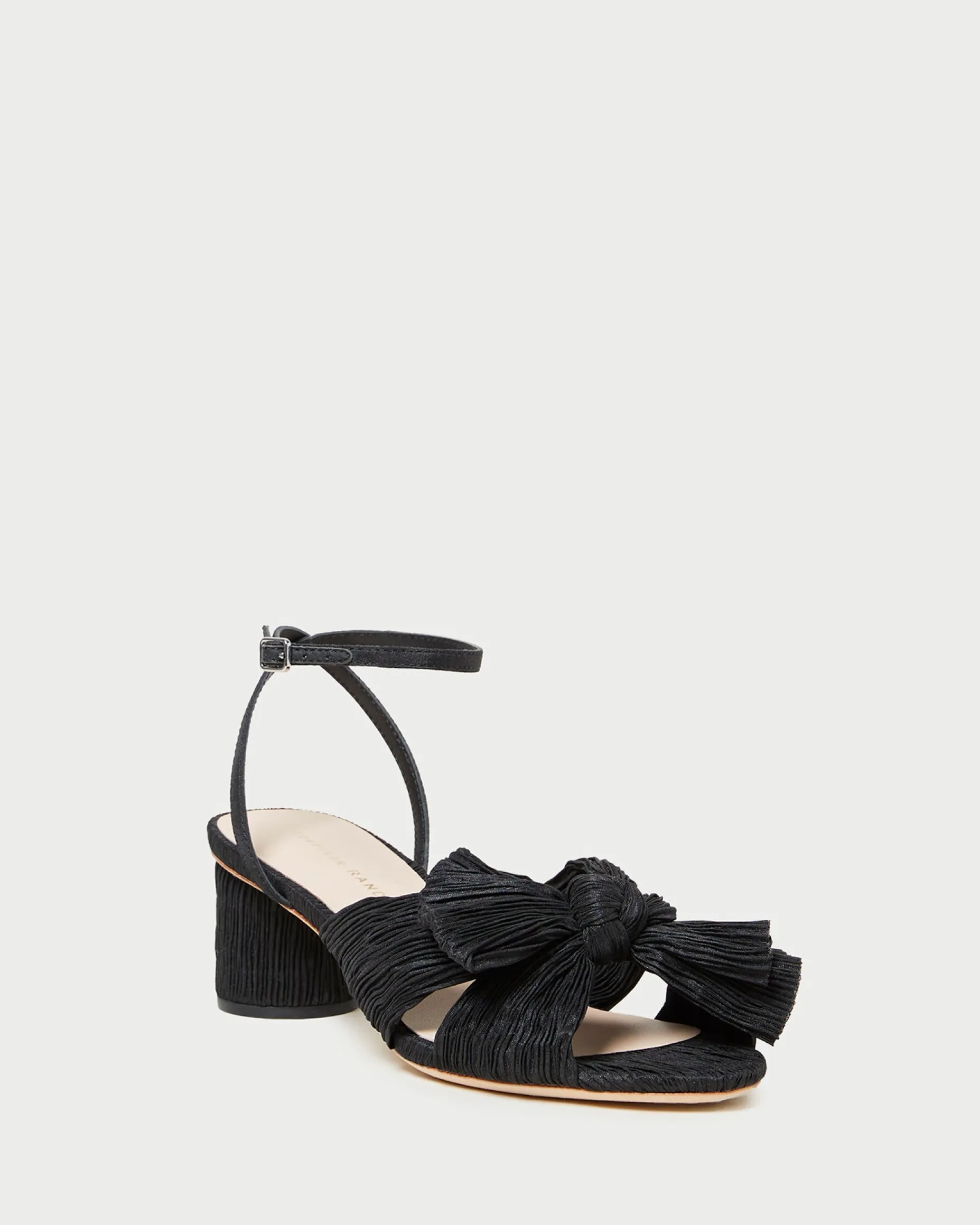 Dahlia Black Pleated Bow Heel
