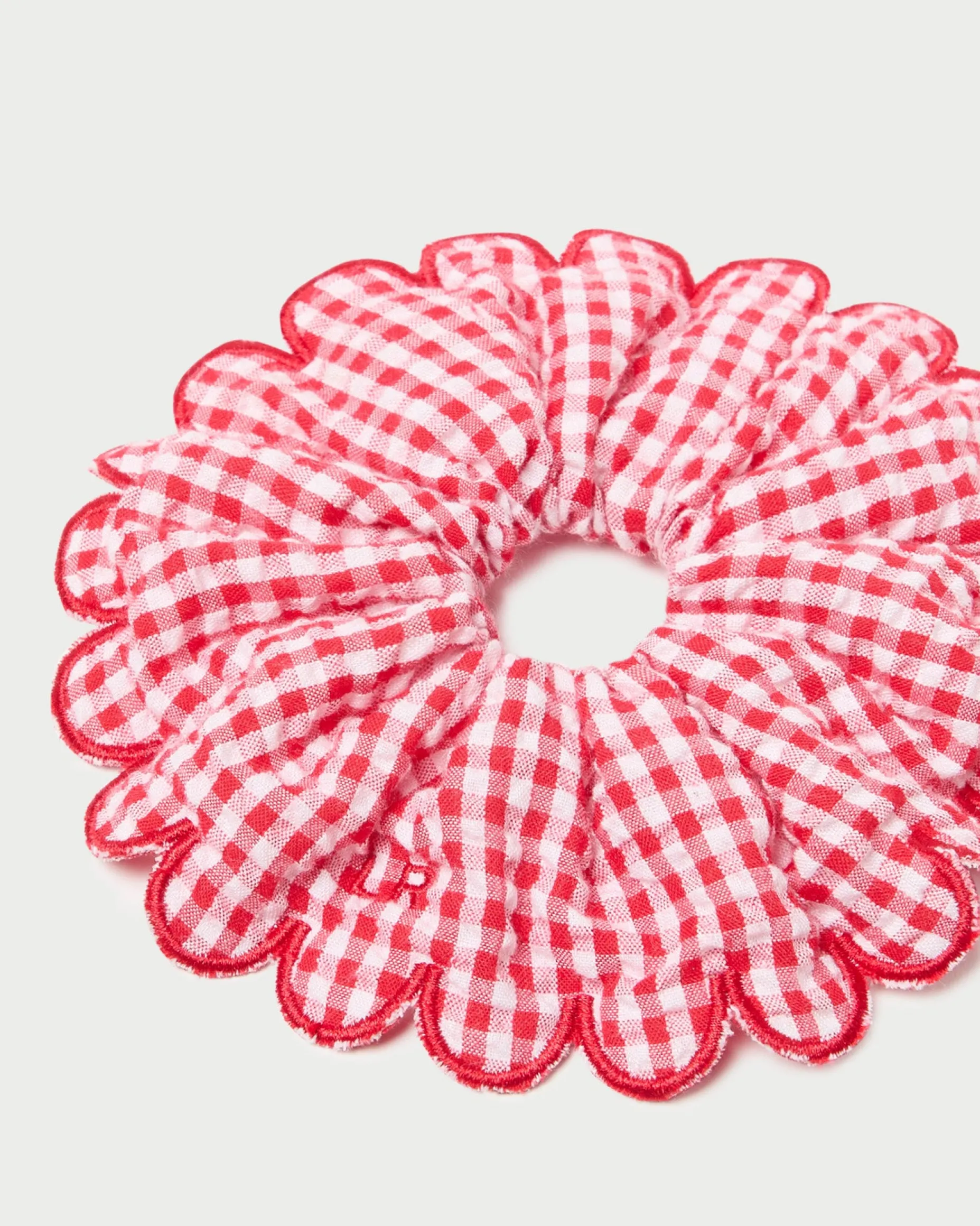 Frankie Pink Floral Scallop Scrunchie