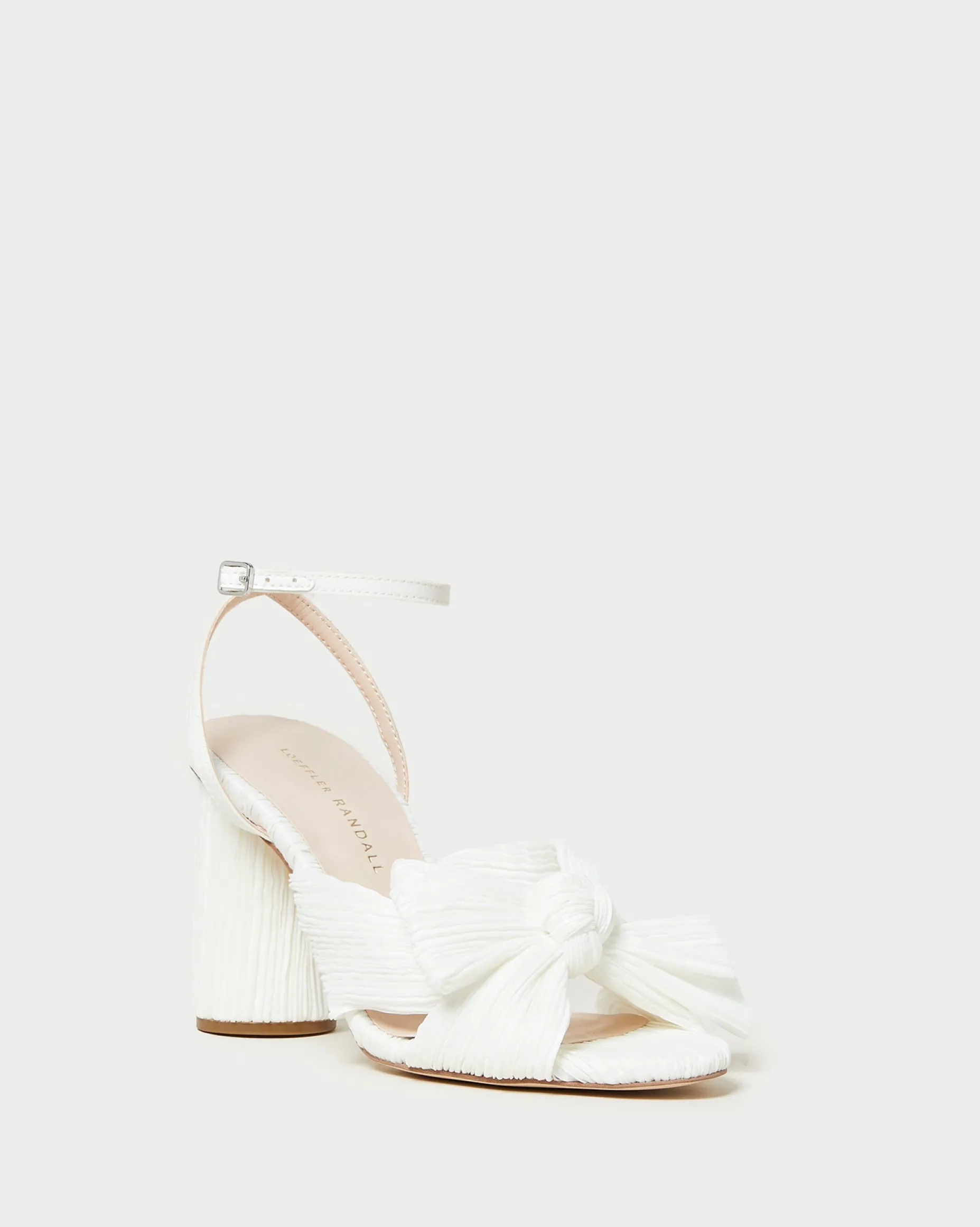 Camellia Gold Pleated Bow Heel