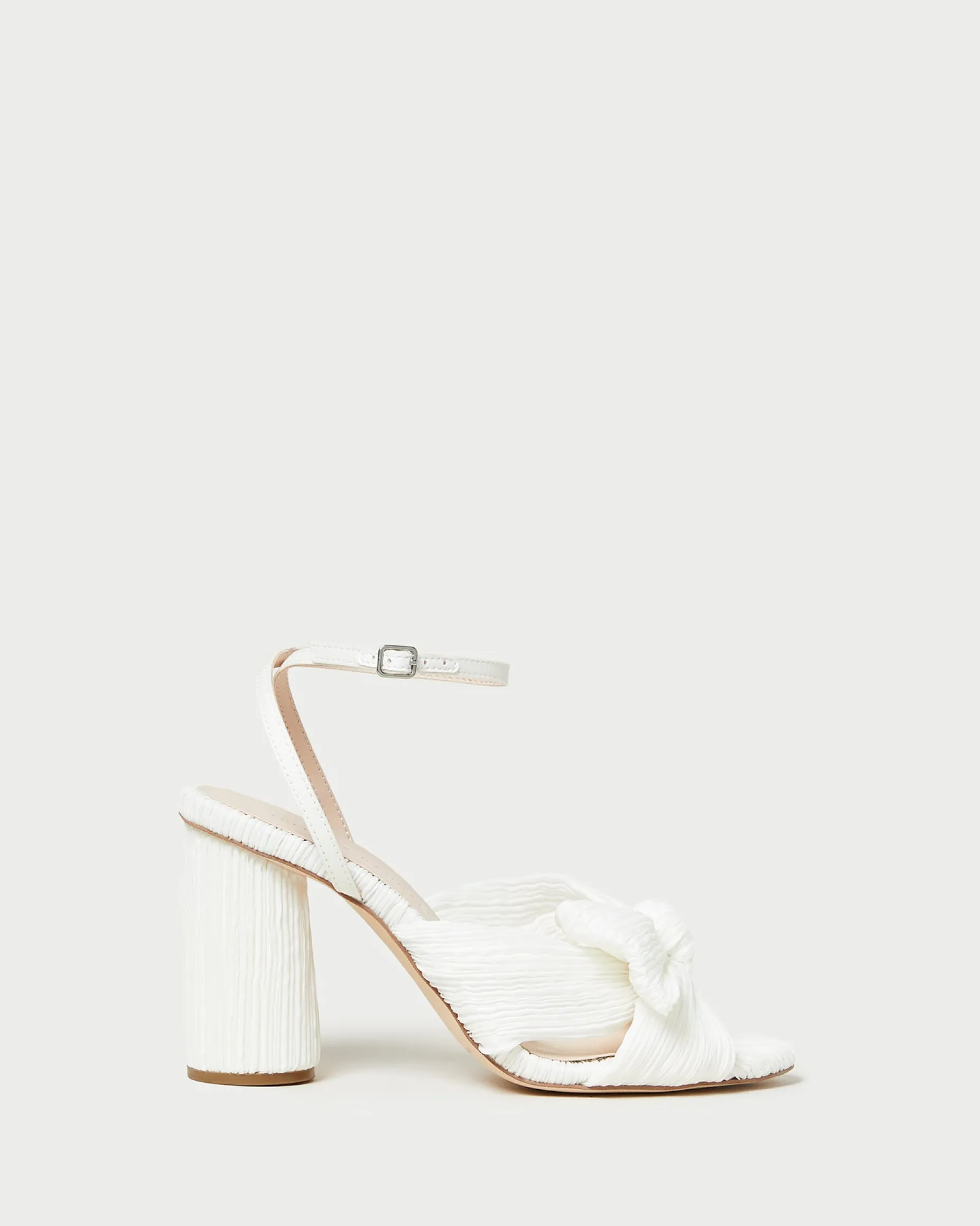 Camellia Gold Pleated Bow Heel