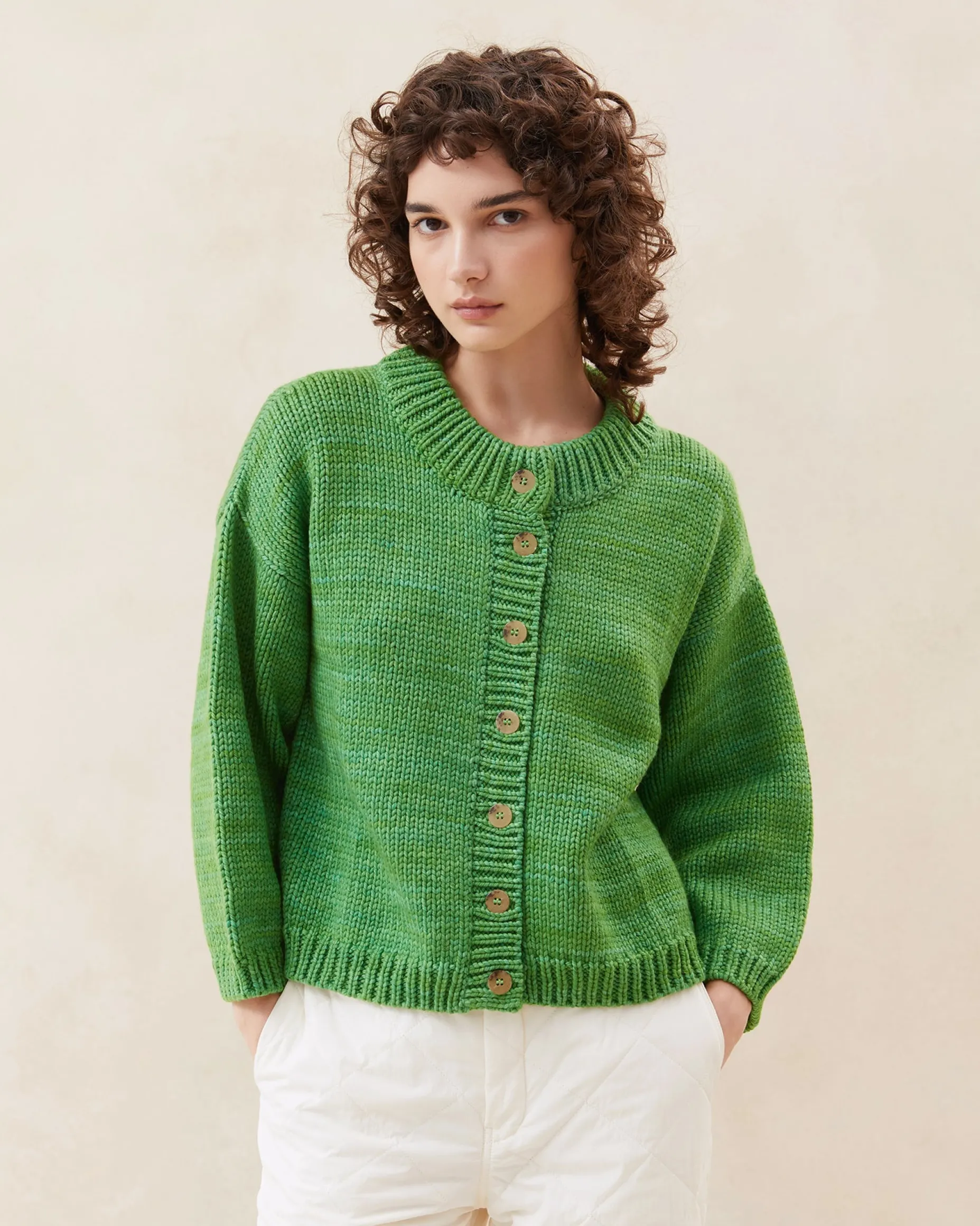 Maddie Sapphire Mock Neck Cardigan