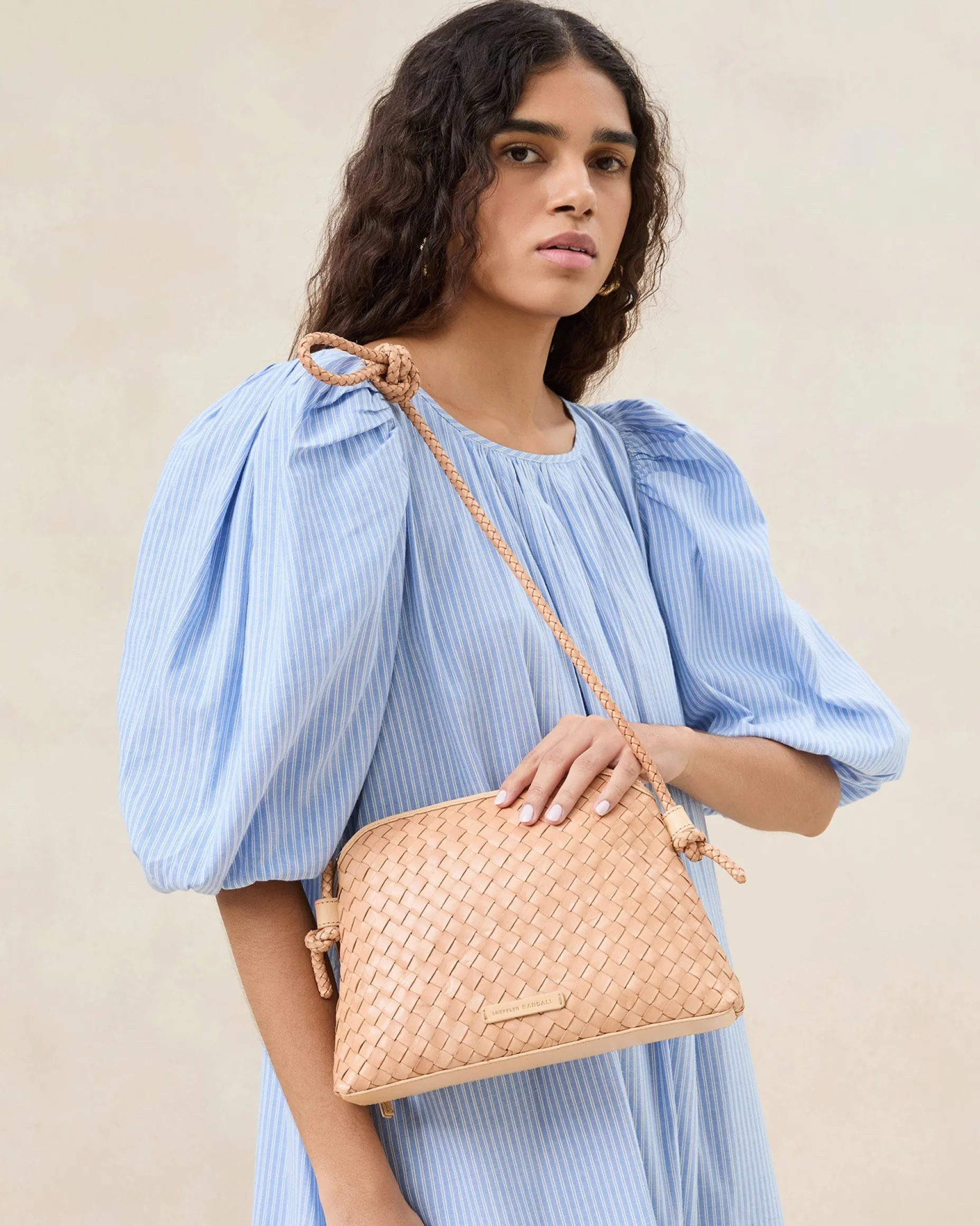 Mallory Desert Sand Woven Crossbody
