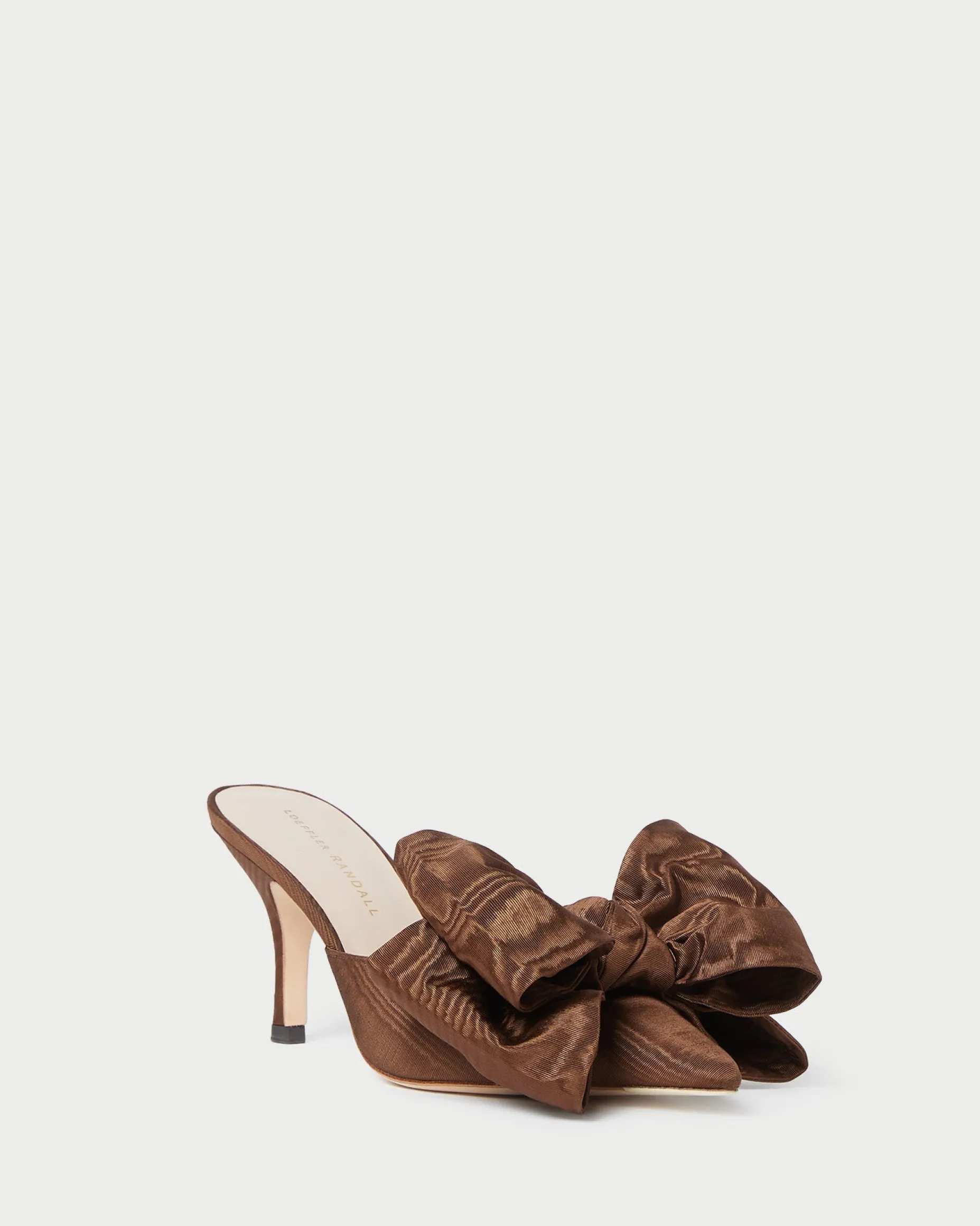 Margot Chocolate Moiré Bow Mule