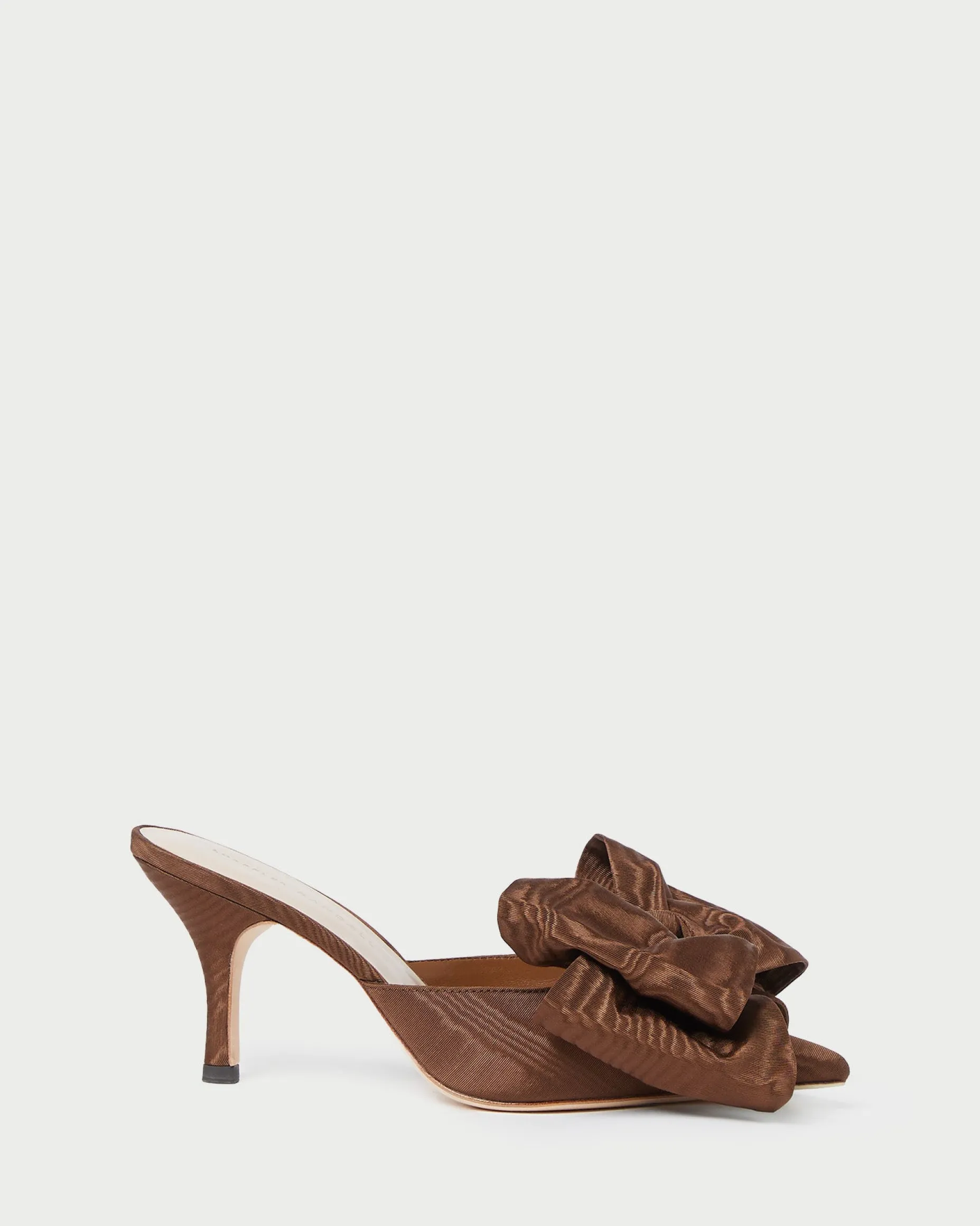 Margot Chocolate Moiré Bow Mule