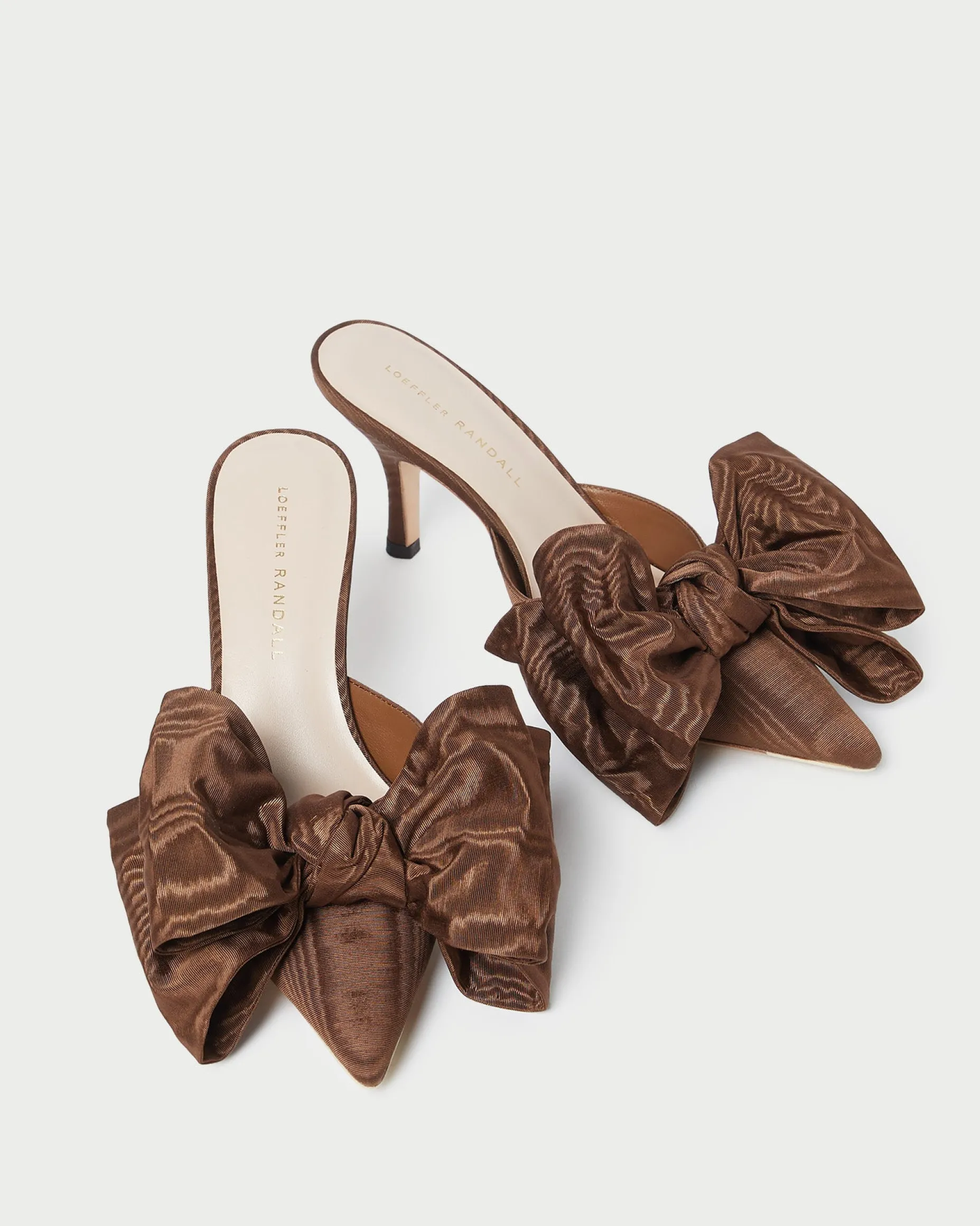 Margot Chocolate Moiré Bow Mule