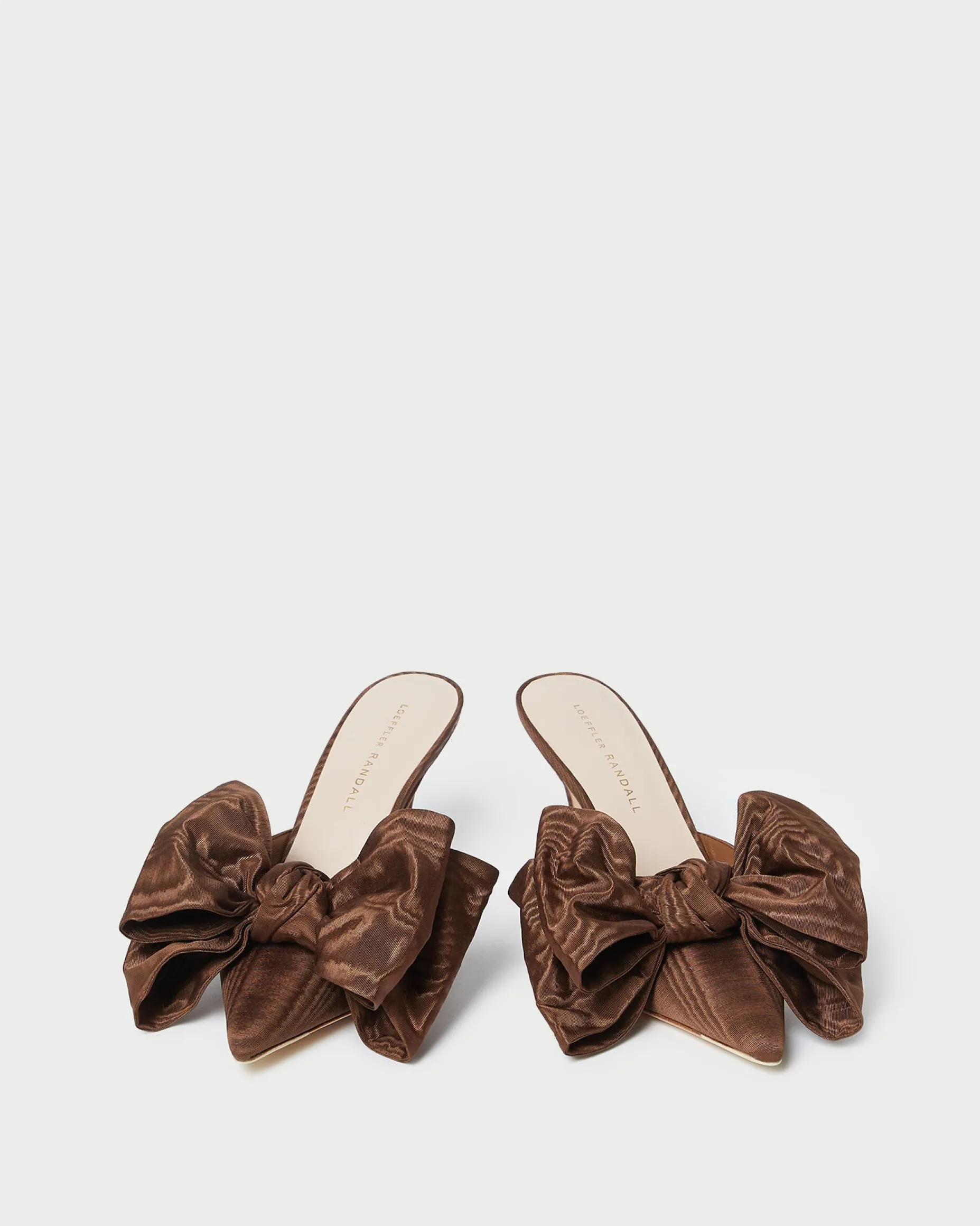 Margot Chocolate Moiré Bow Mule