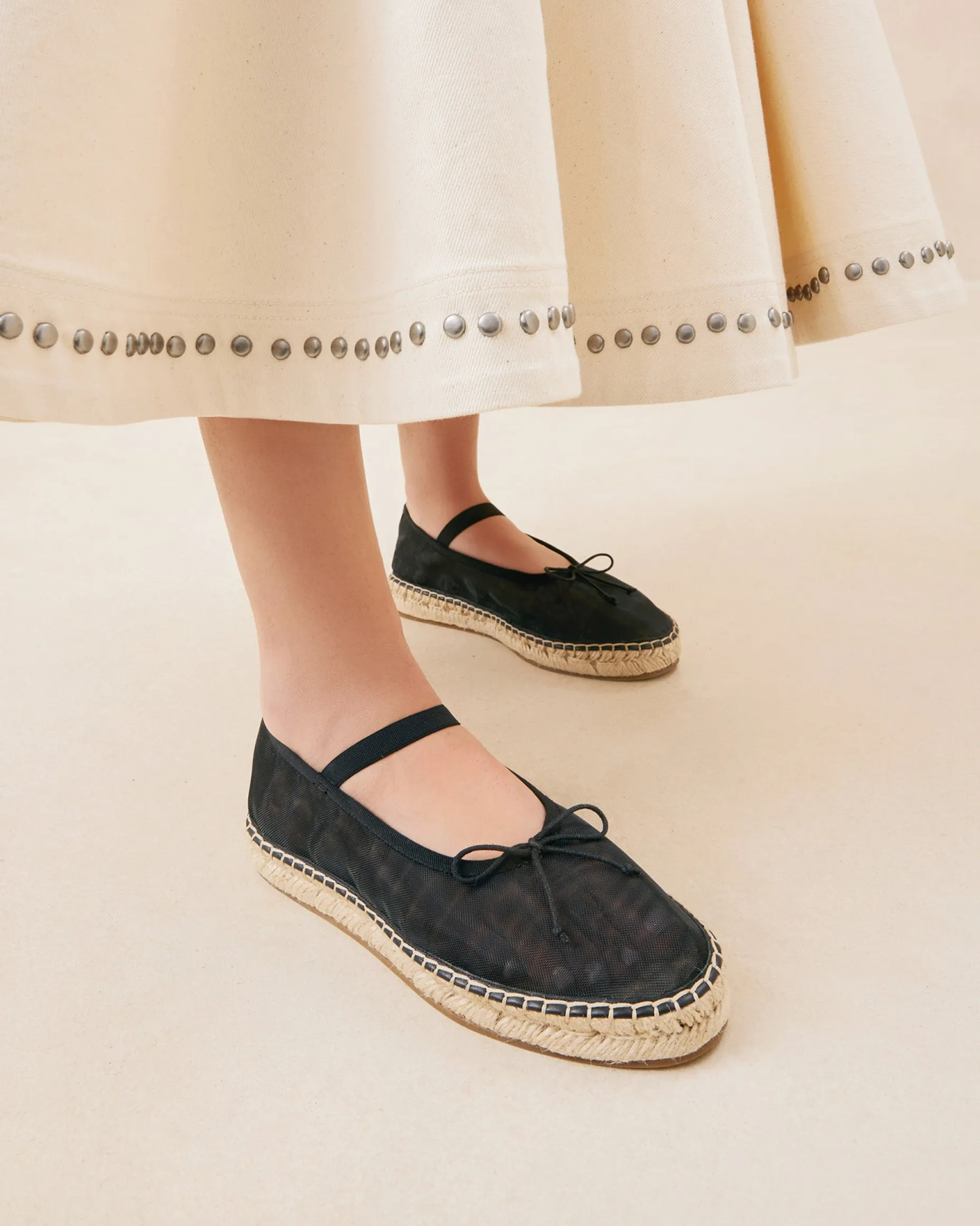Kayla Black Mesh Ballet Espadrille