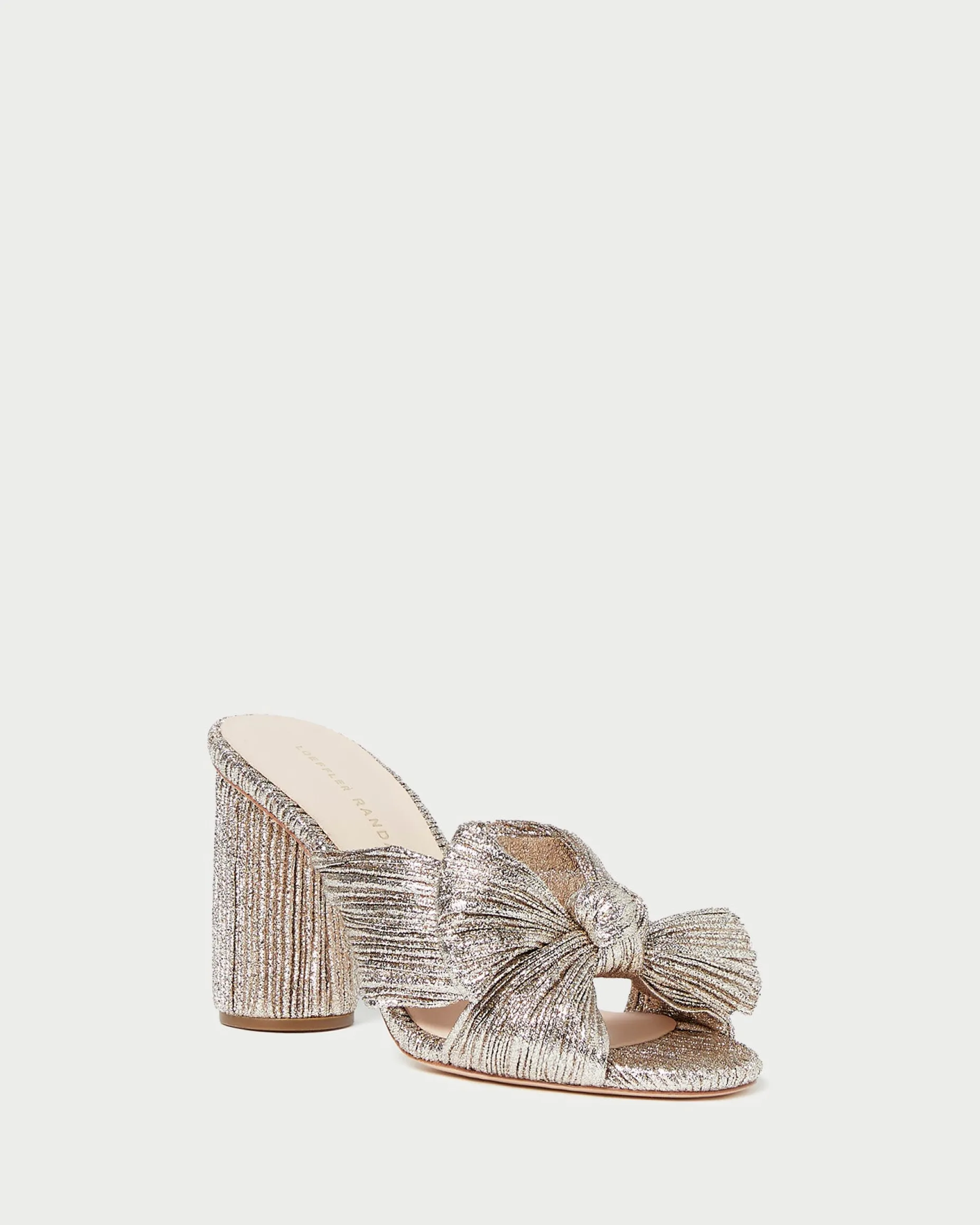 Penny Champagne Pleated Bow Heel