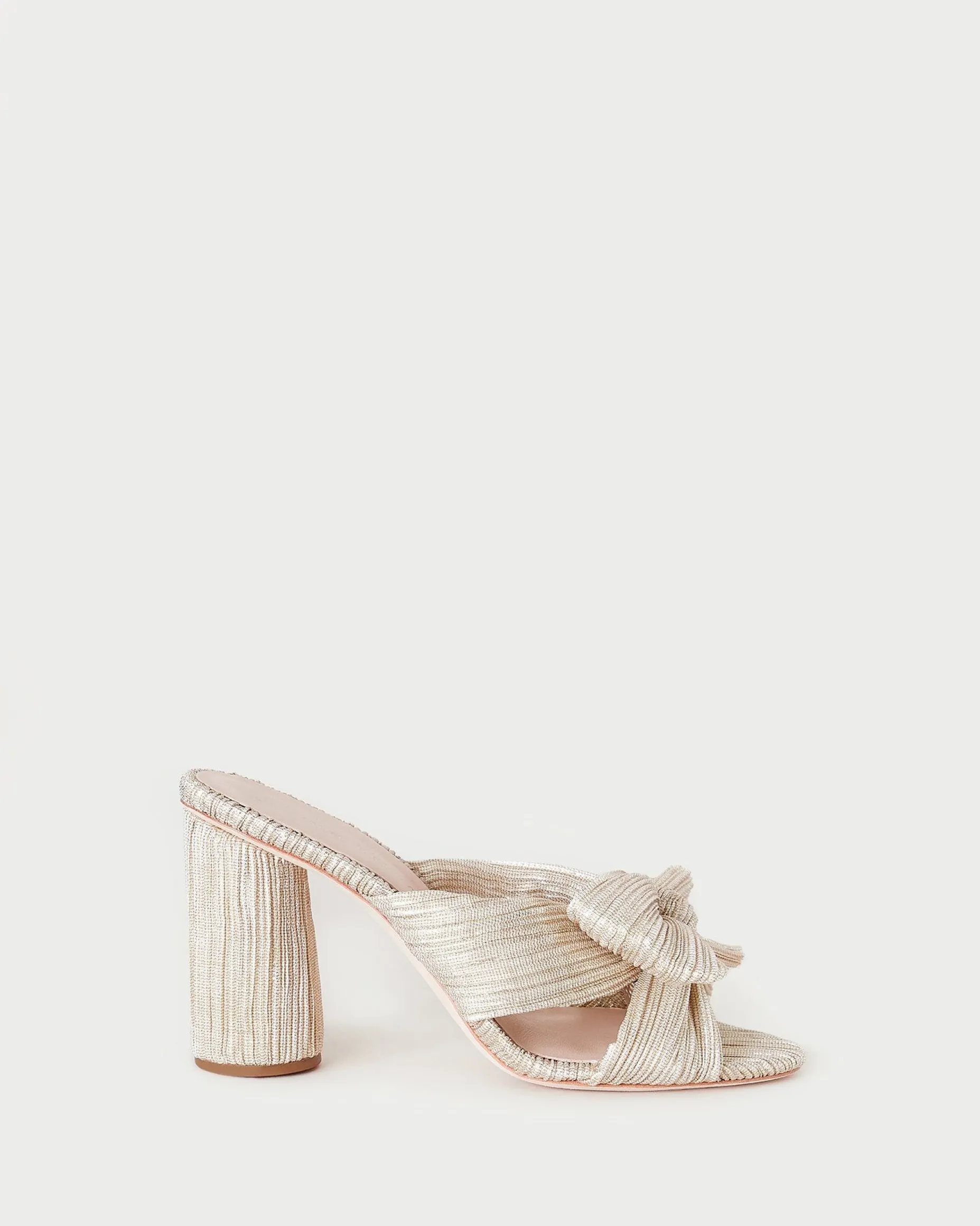 Penny Champagne Pleated Bow Heel