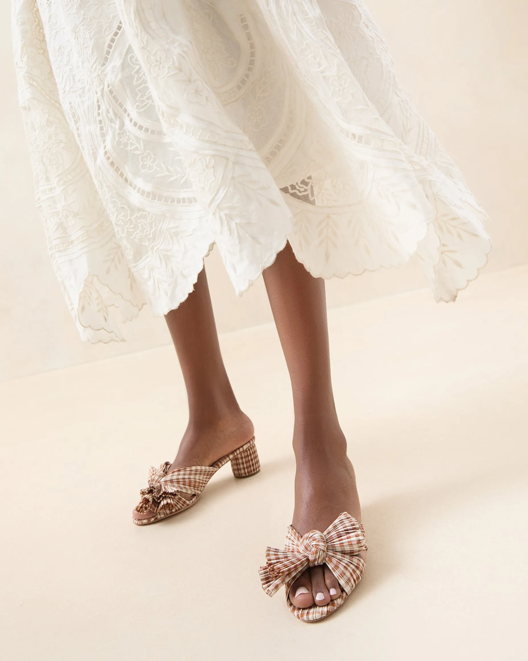 Emilia Sage Pleated Bow Heel
