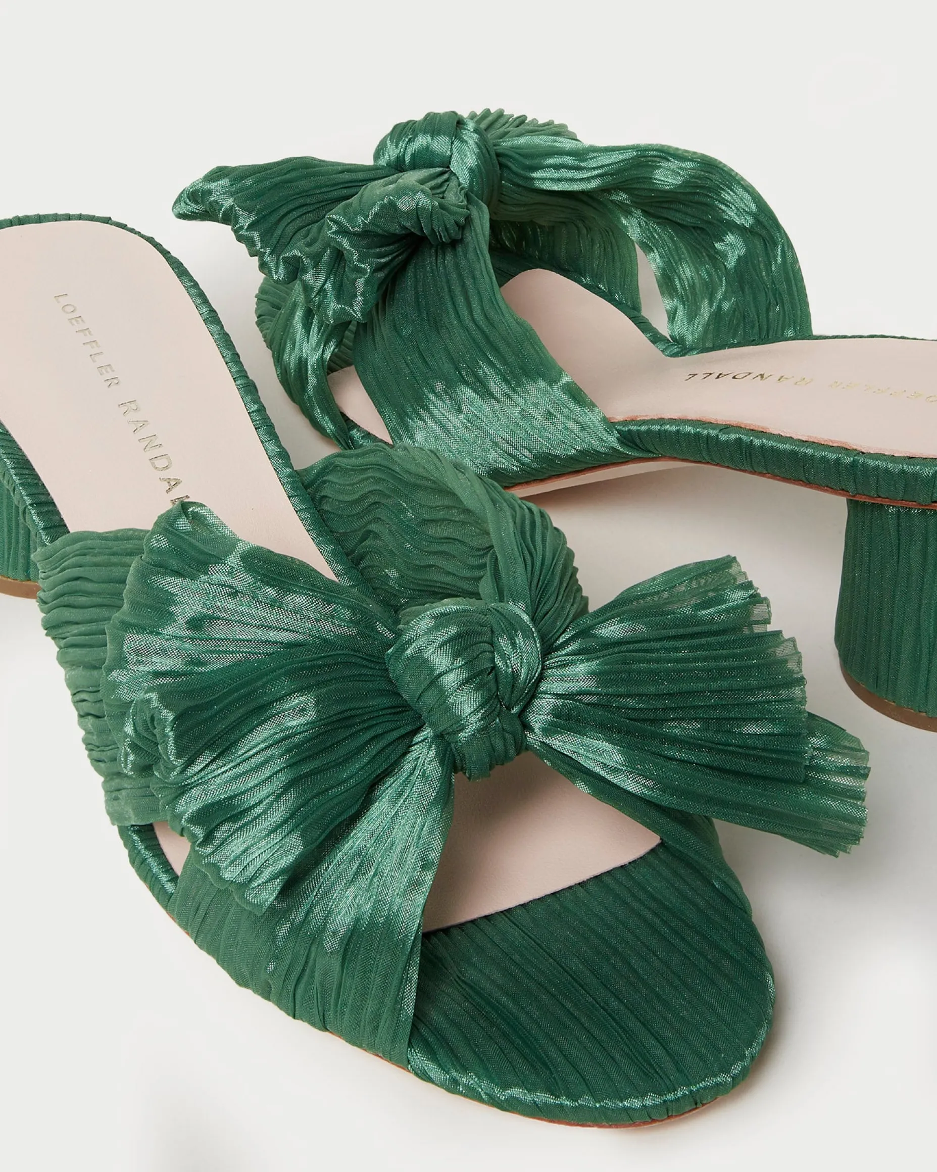 Emilia Sage Pleated Bow Heel