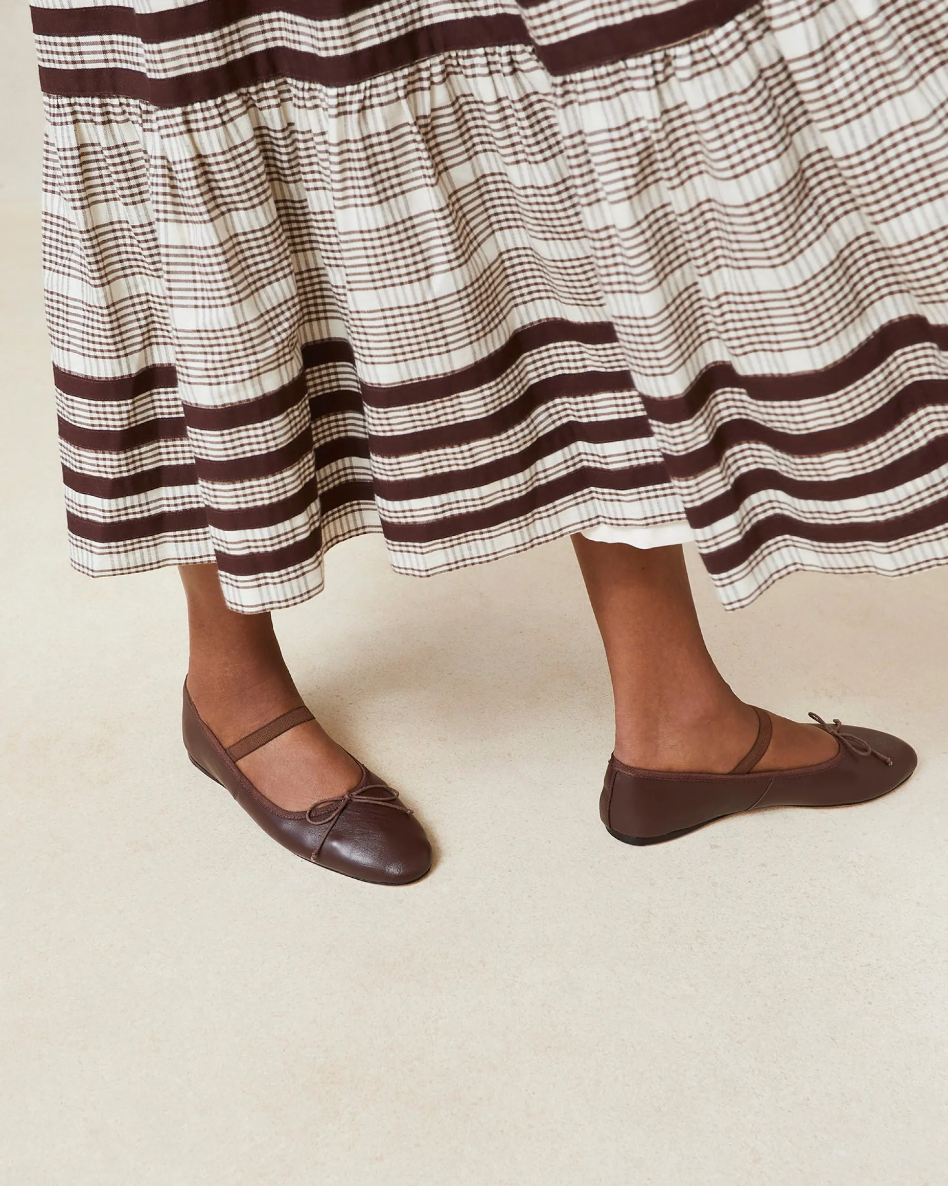 Leonie Chocolate Leather Ballet Flat