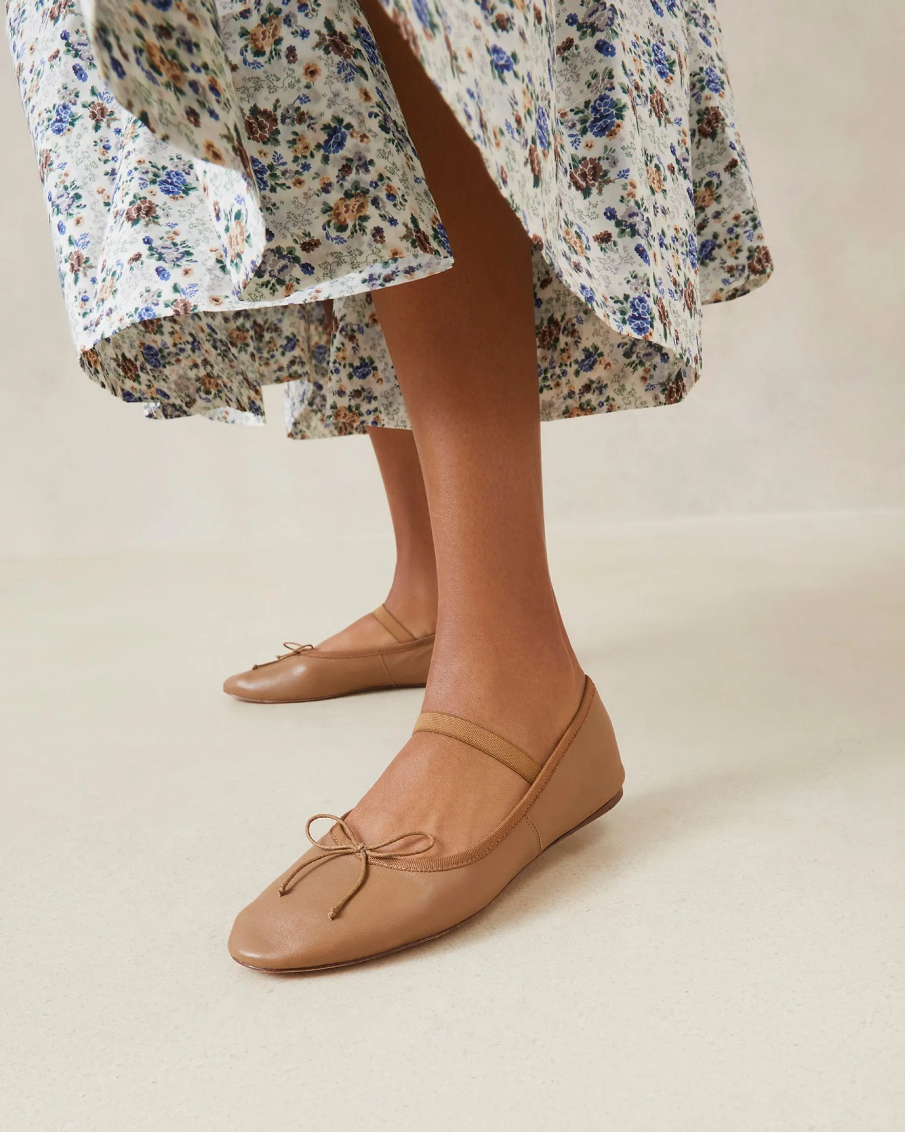 Leonie Chocolate Leather Ballet Flat