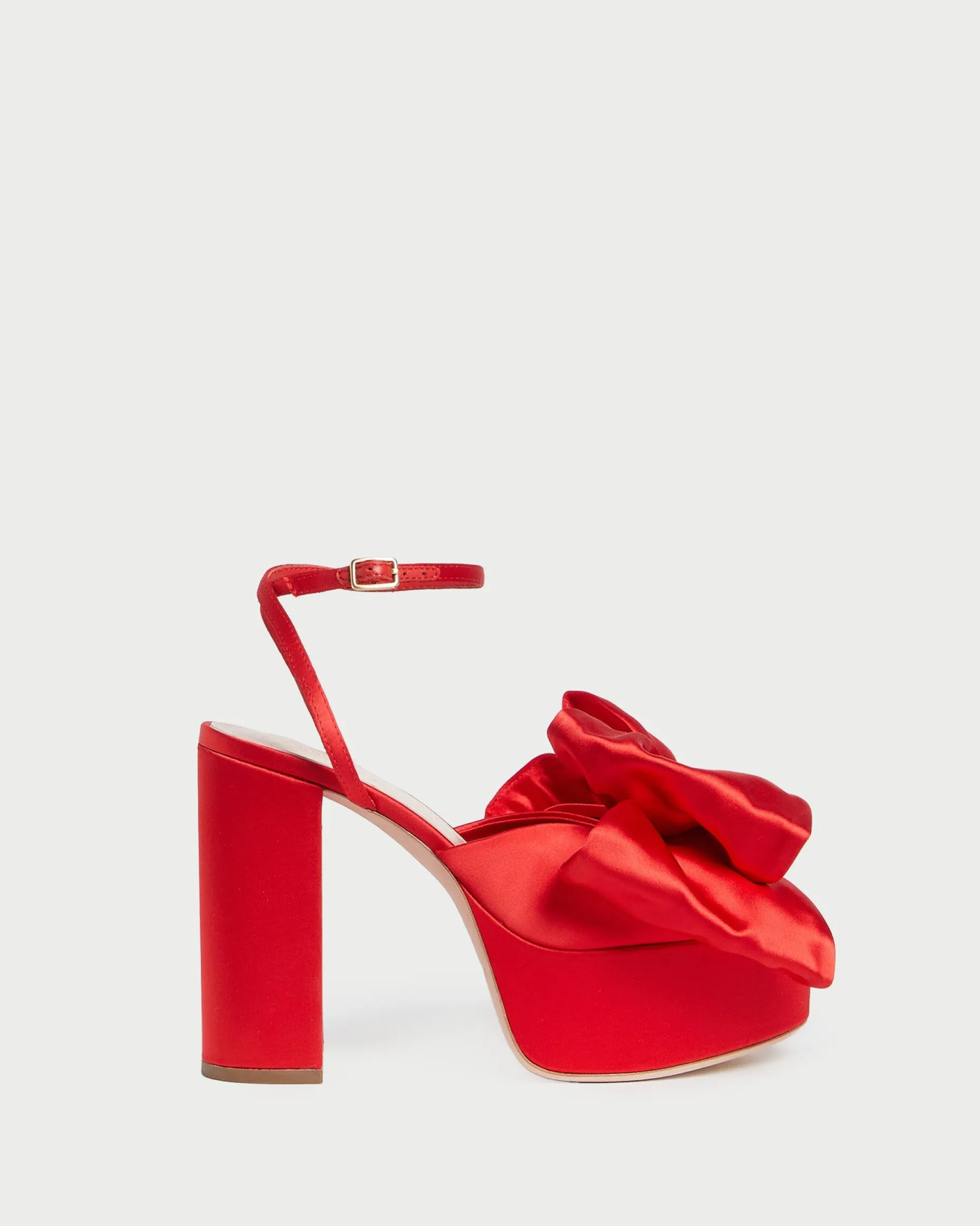 Kiki Red Satin Platform Sandal