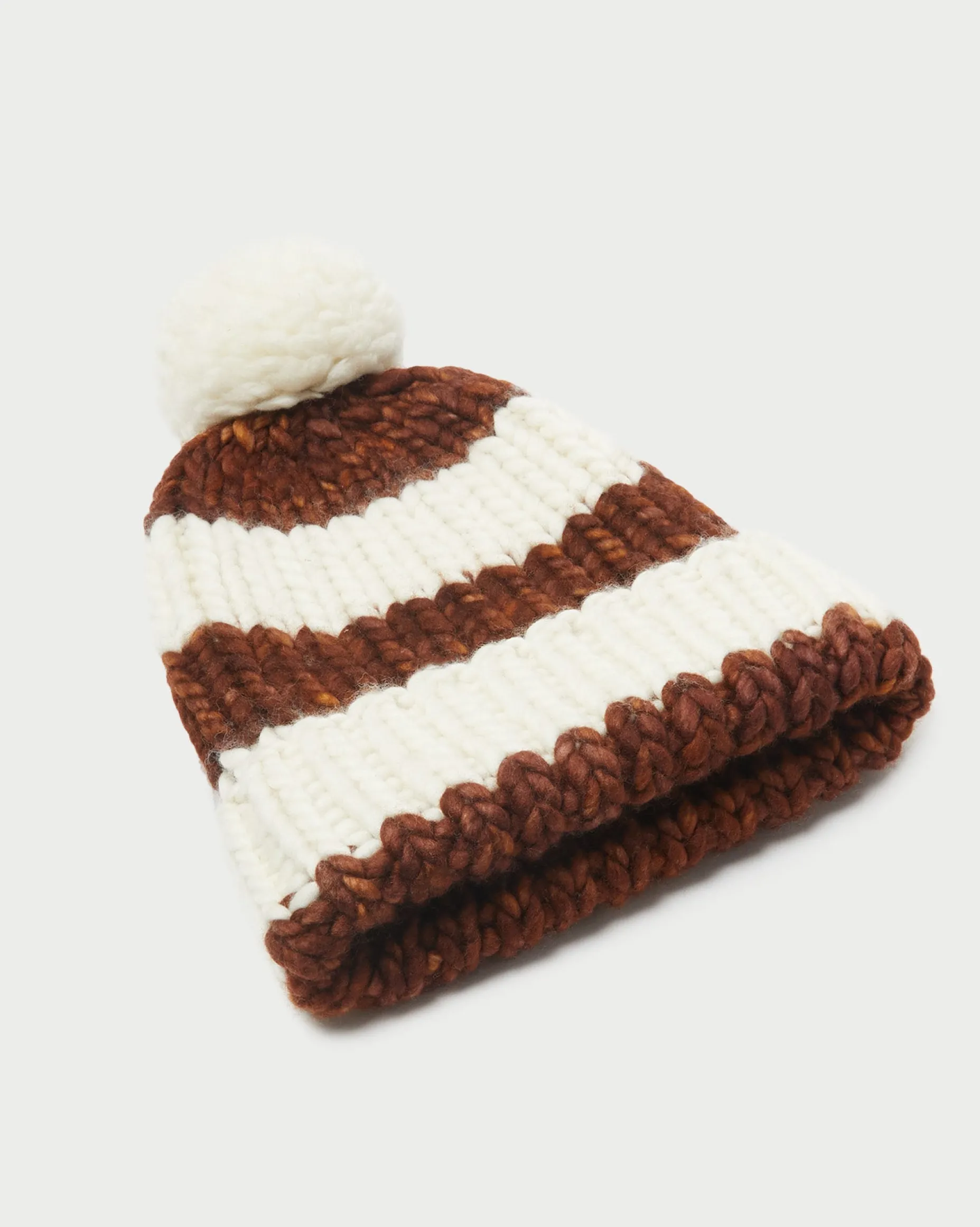 Ava Cream Knit Pompom Hat