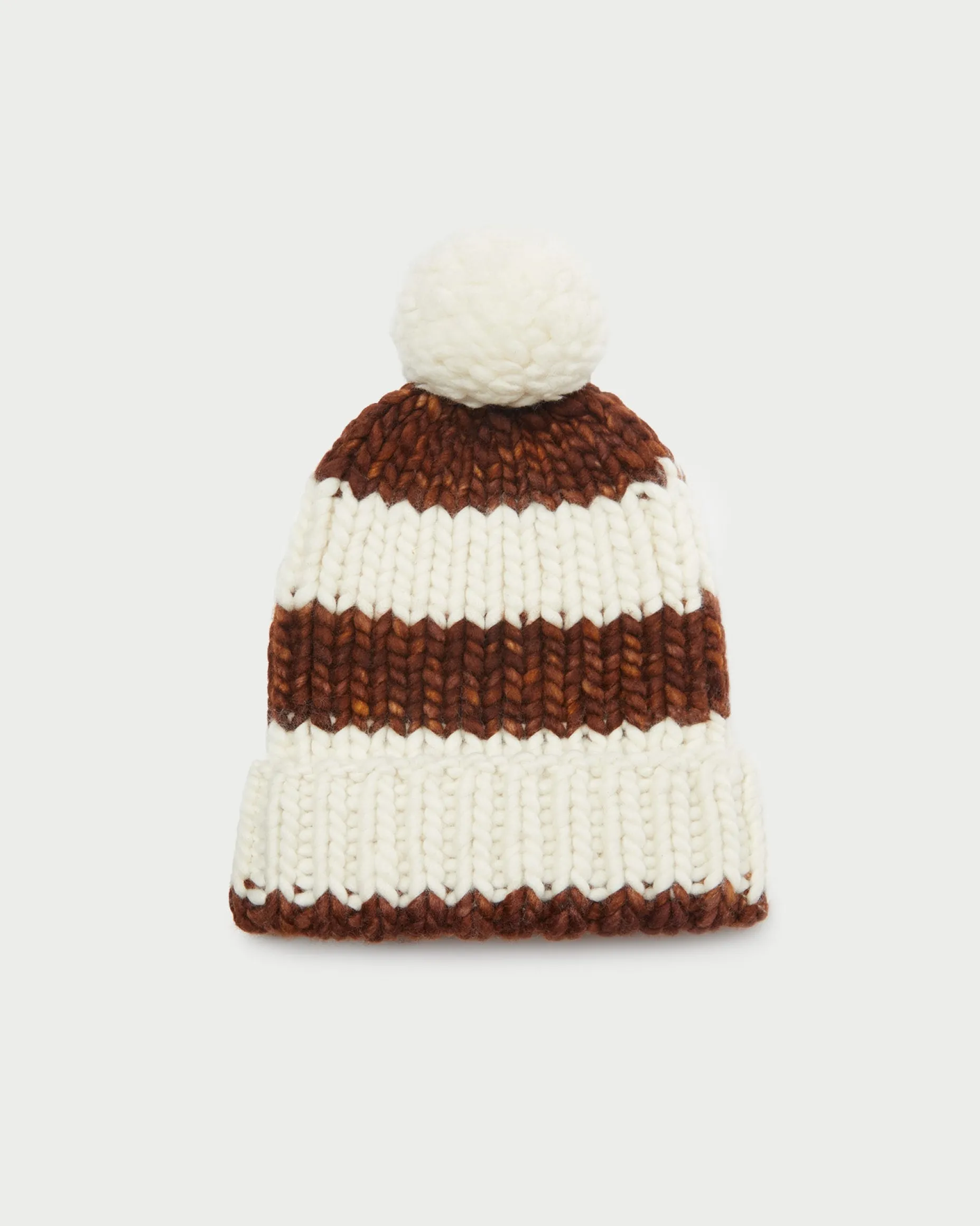 Ava Cream Knit Pompom Hat