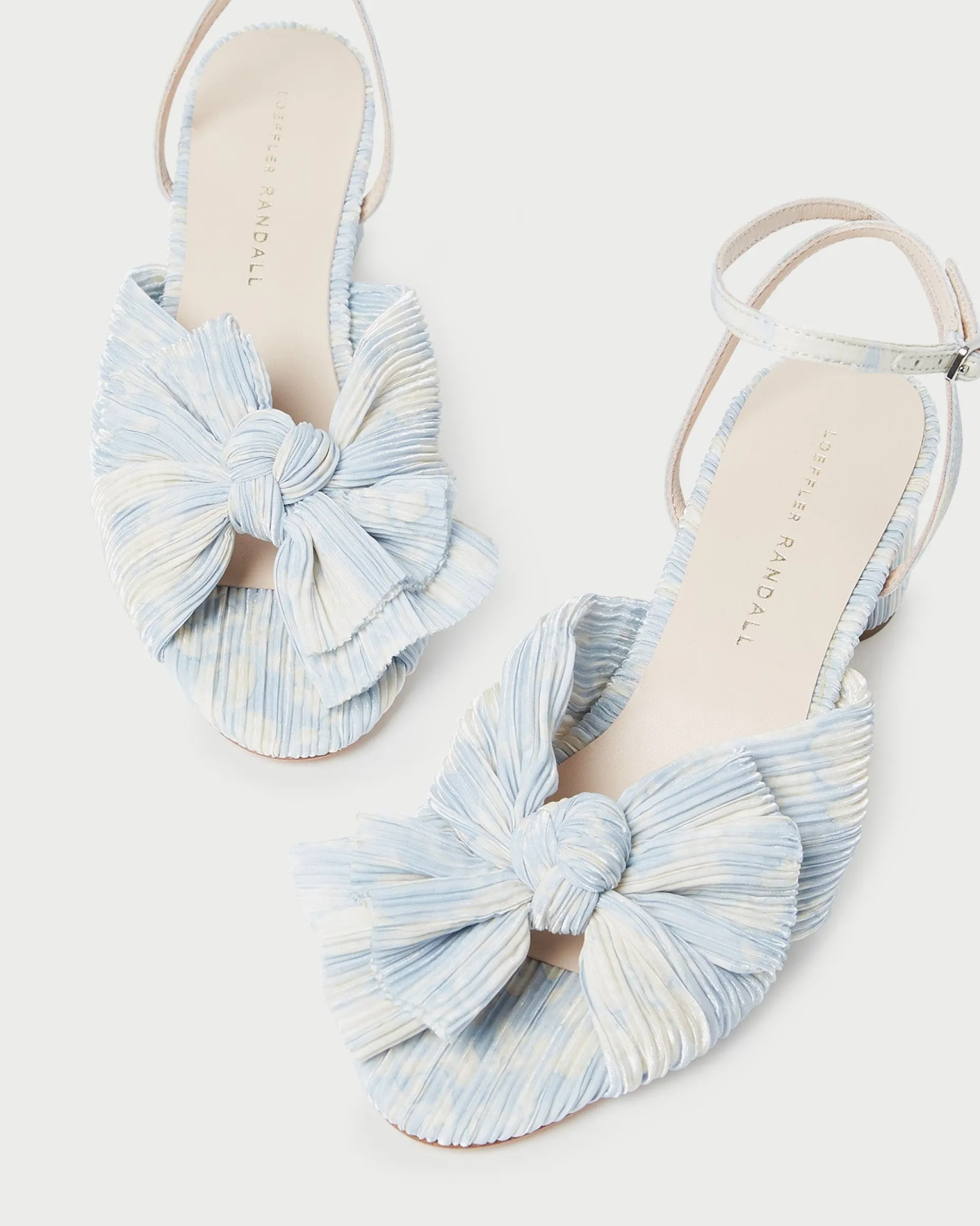 Dahlia Blue Pleated Bow Heel