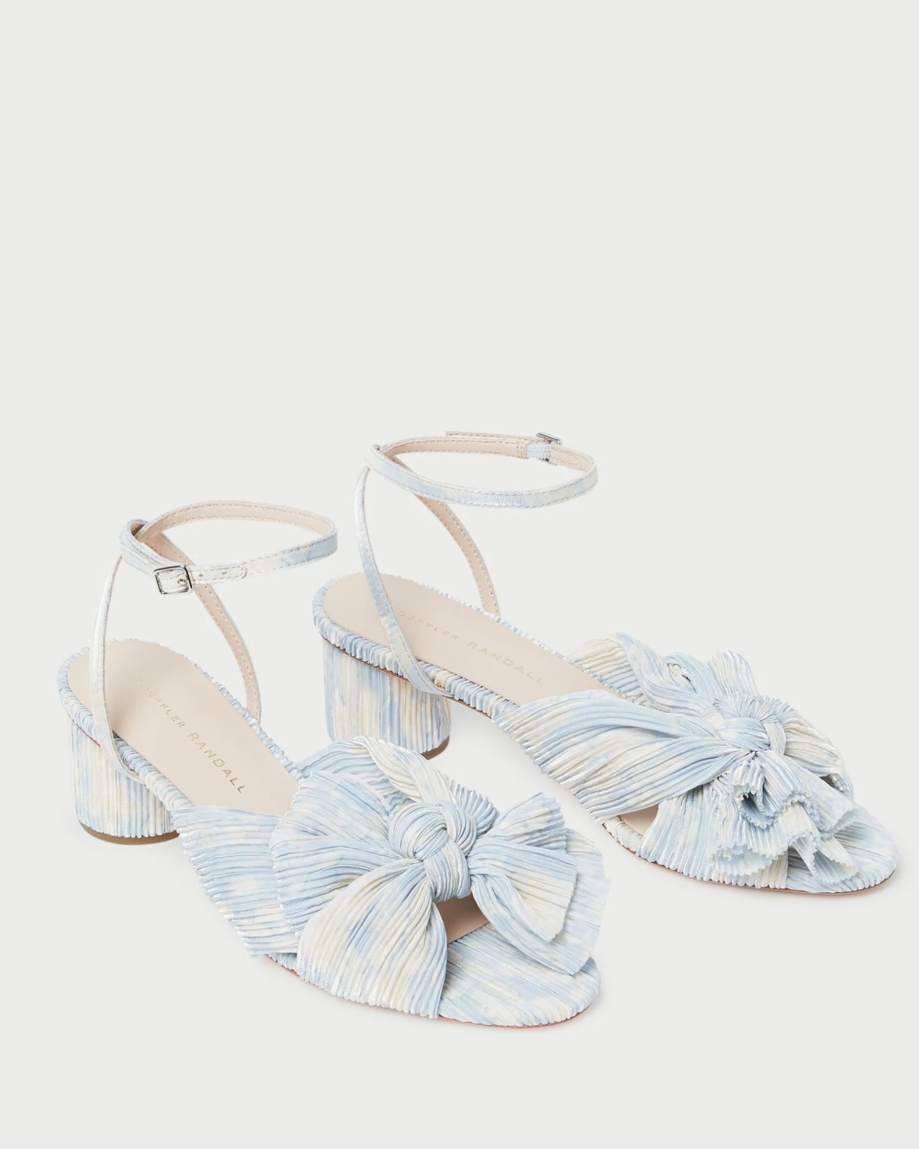 Dahlia Blue Pleated Bow Heel