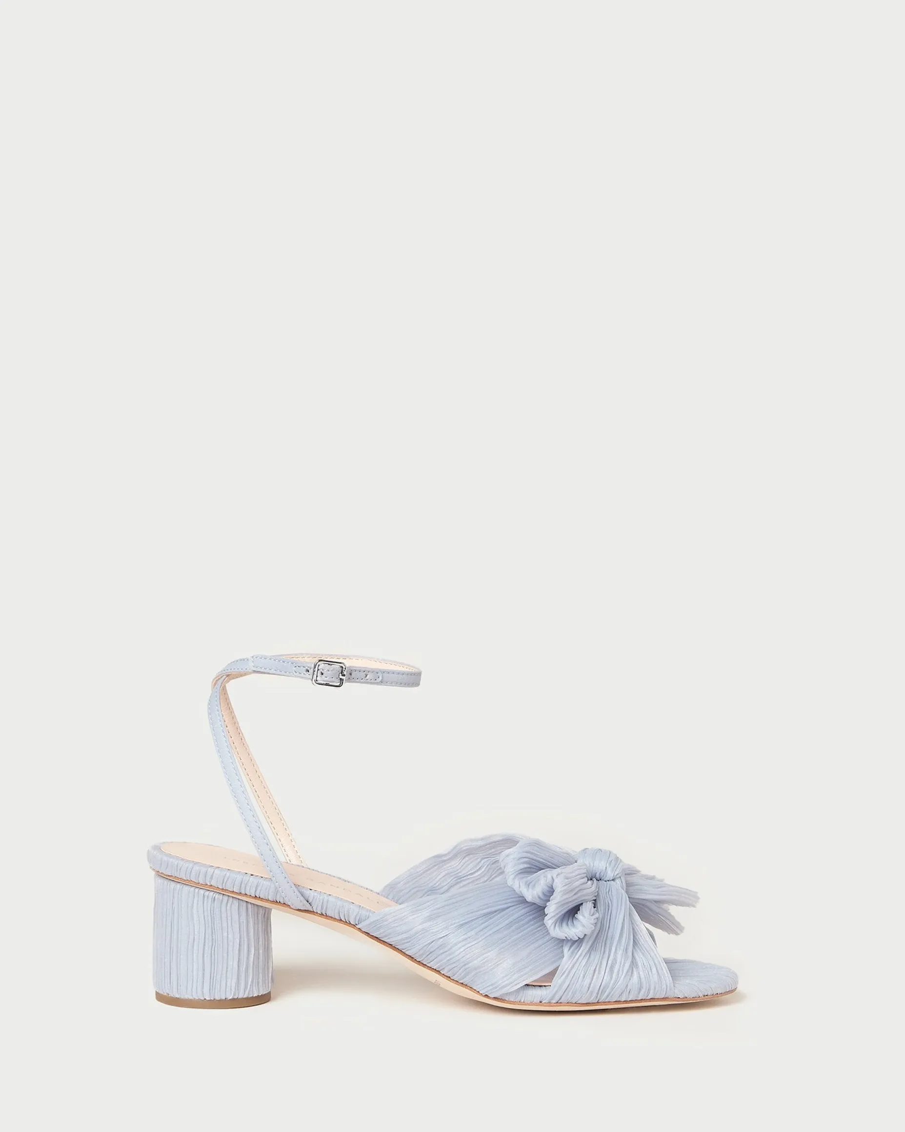 Dahlia Blue Pleated Bow Heel
