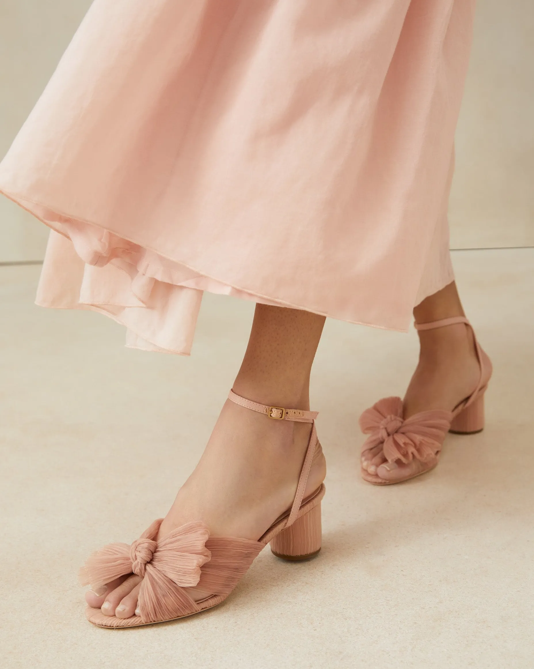 Dahlia Blue Pleated Bow Heel