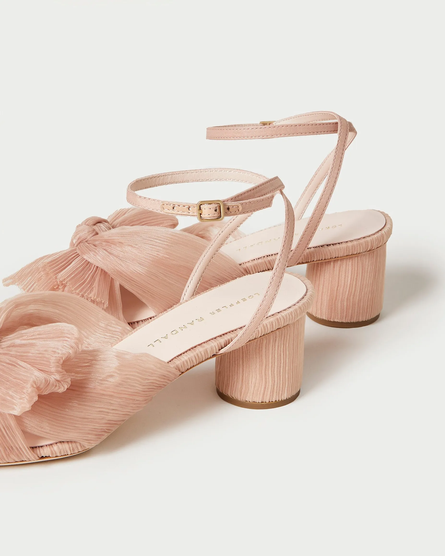 Dahlia Gold Pleated Bow Heel