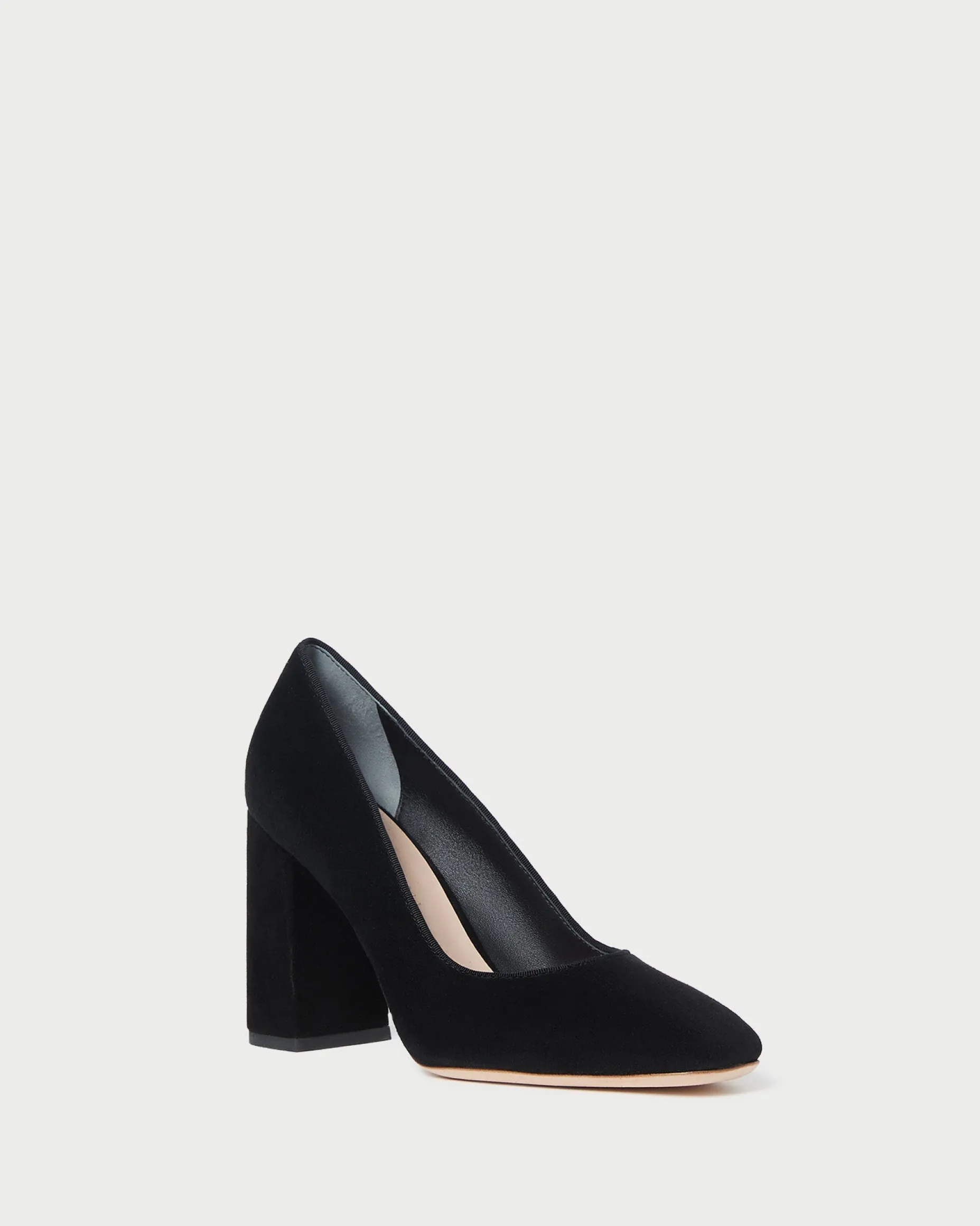Rue Black Suede Heeled Pump