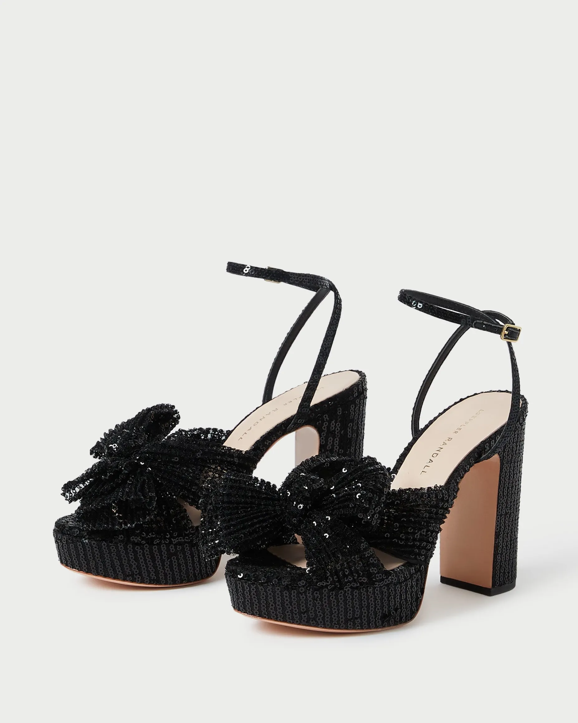Natalia Champagne Platform Bow Heel