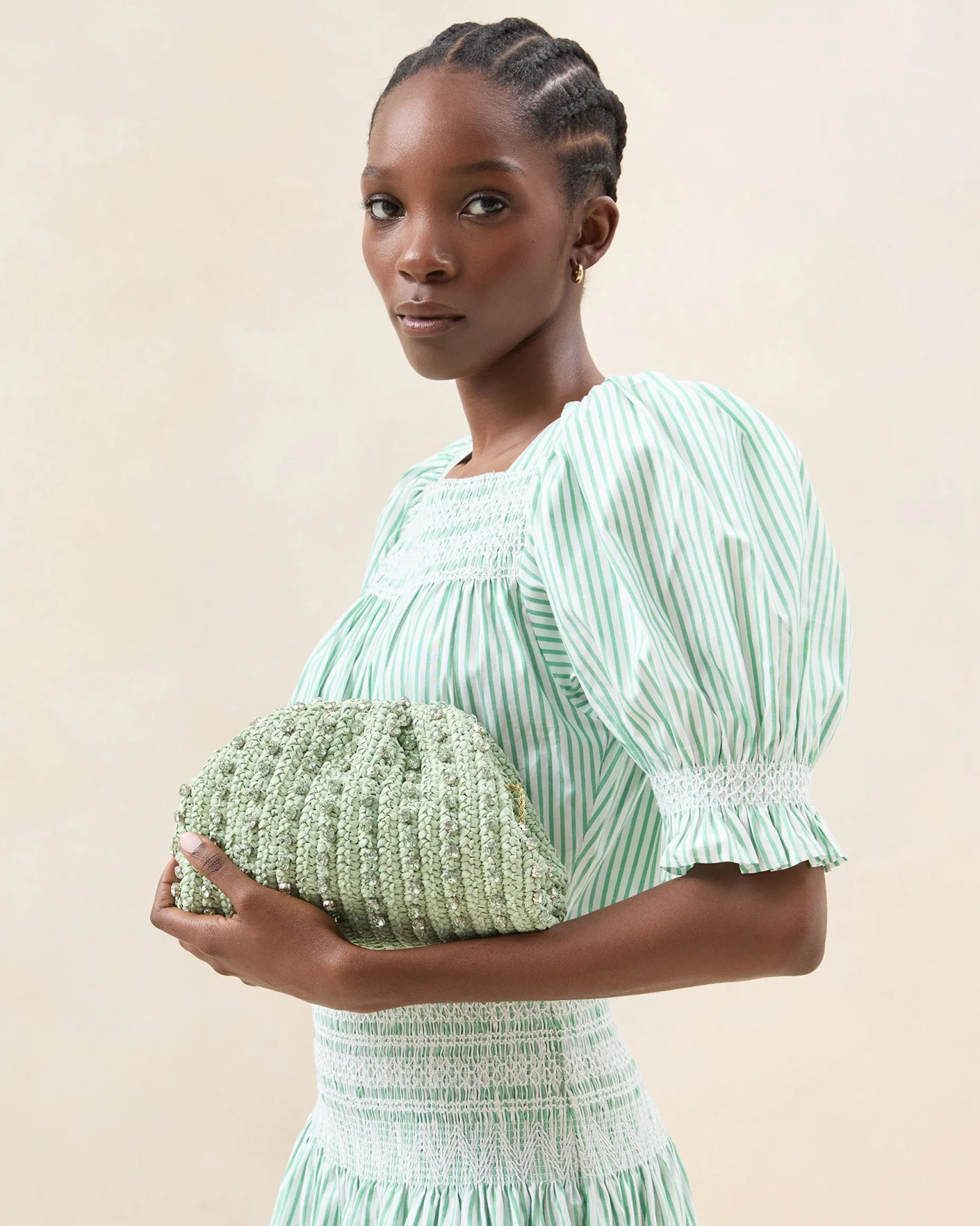 Bailey Pearl Pleated Dome Clutch