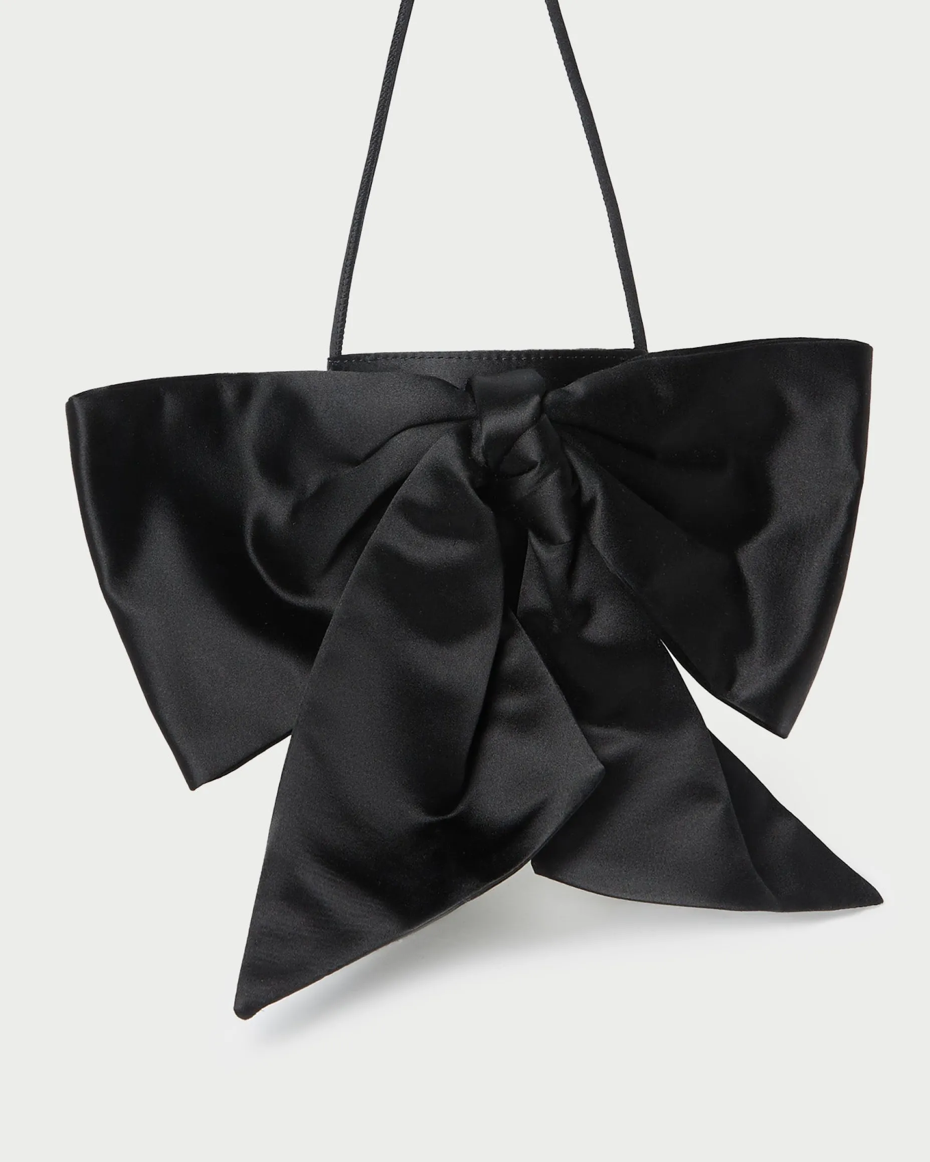 Violet Black Satin Bow Crossbody