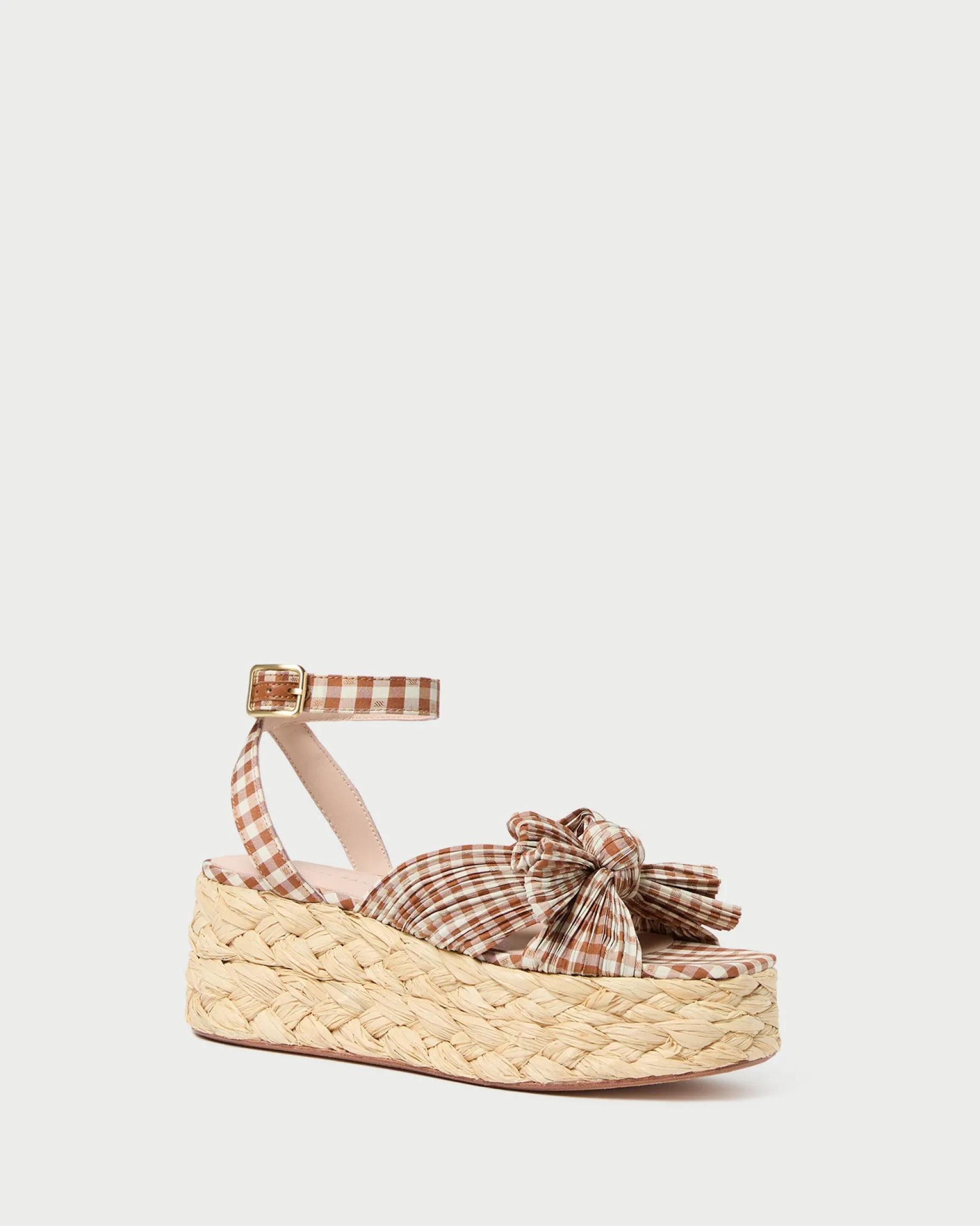 Gaby Brown Gingham Bow Espadrille