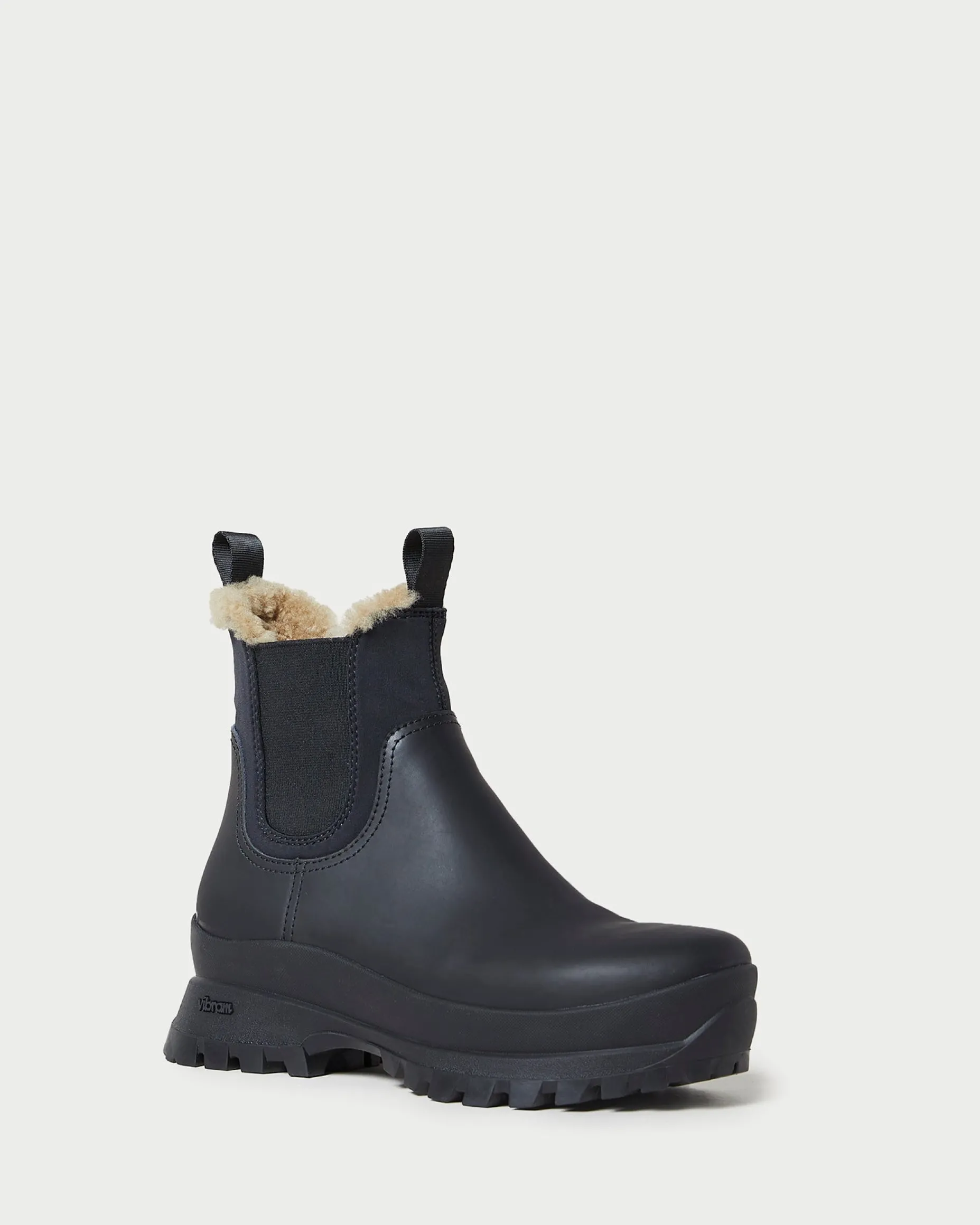 Tara Black Shearling-Lined Boot