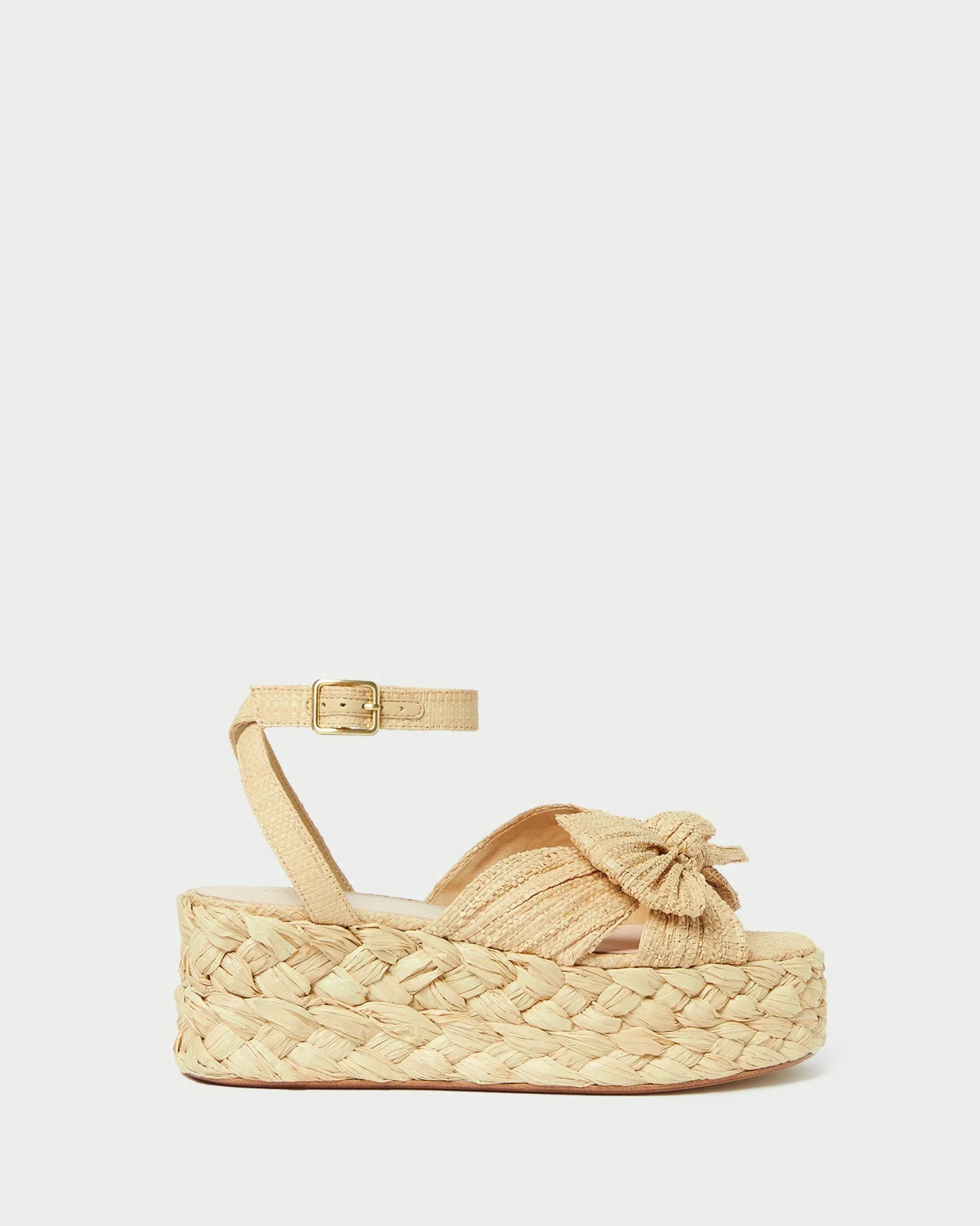 Gaby White Pleated Bow Espadrille