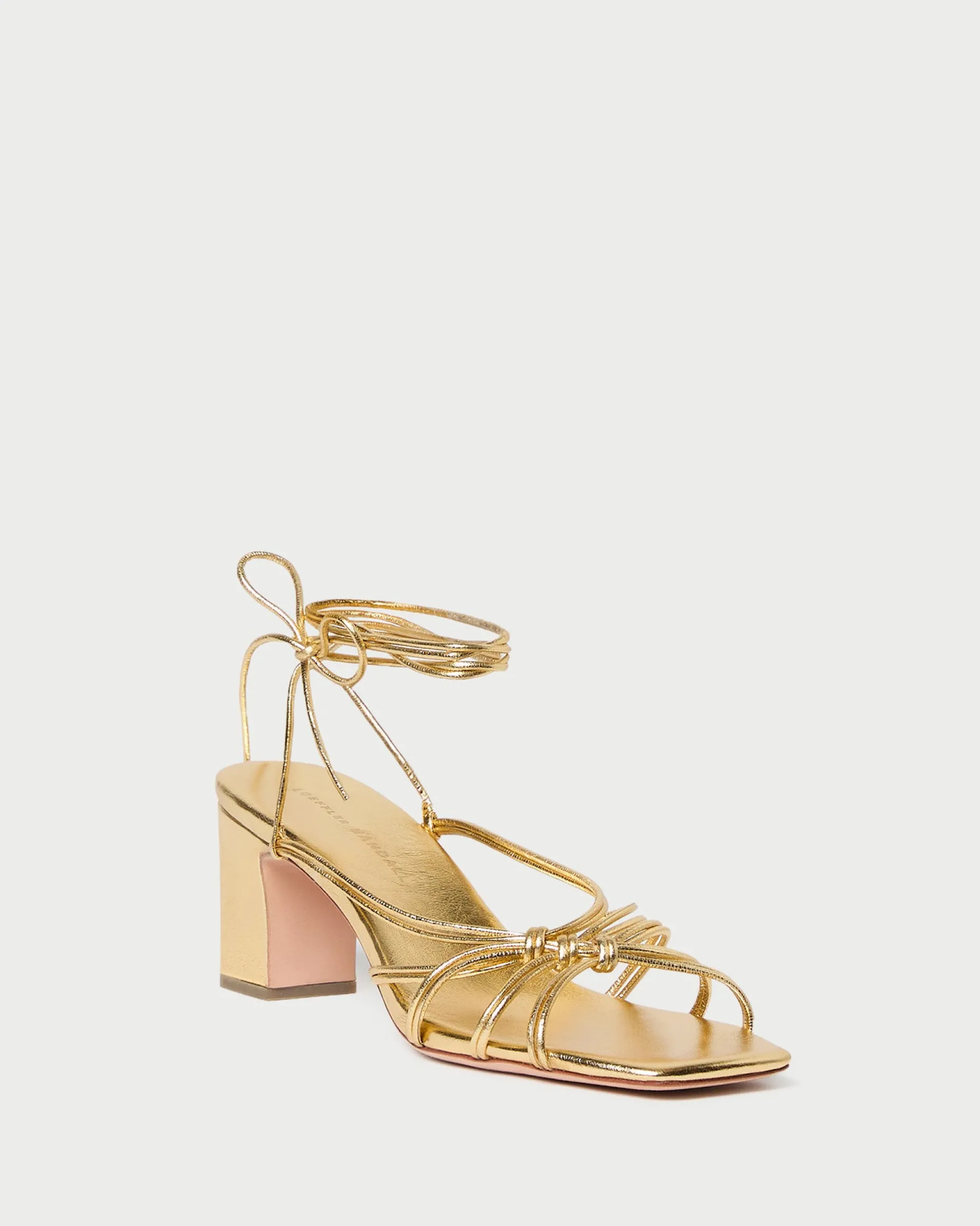 Ryder Gold Leather Heeled Sandal