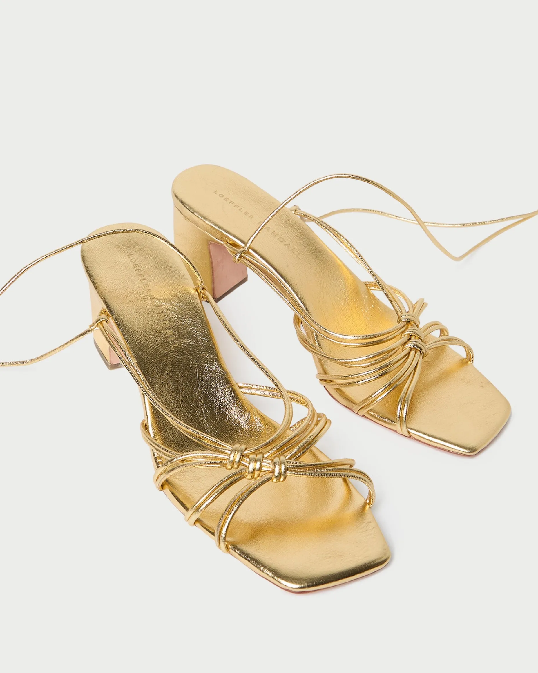 Ryder Gold Leather Heeled Sandal