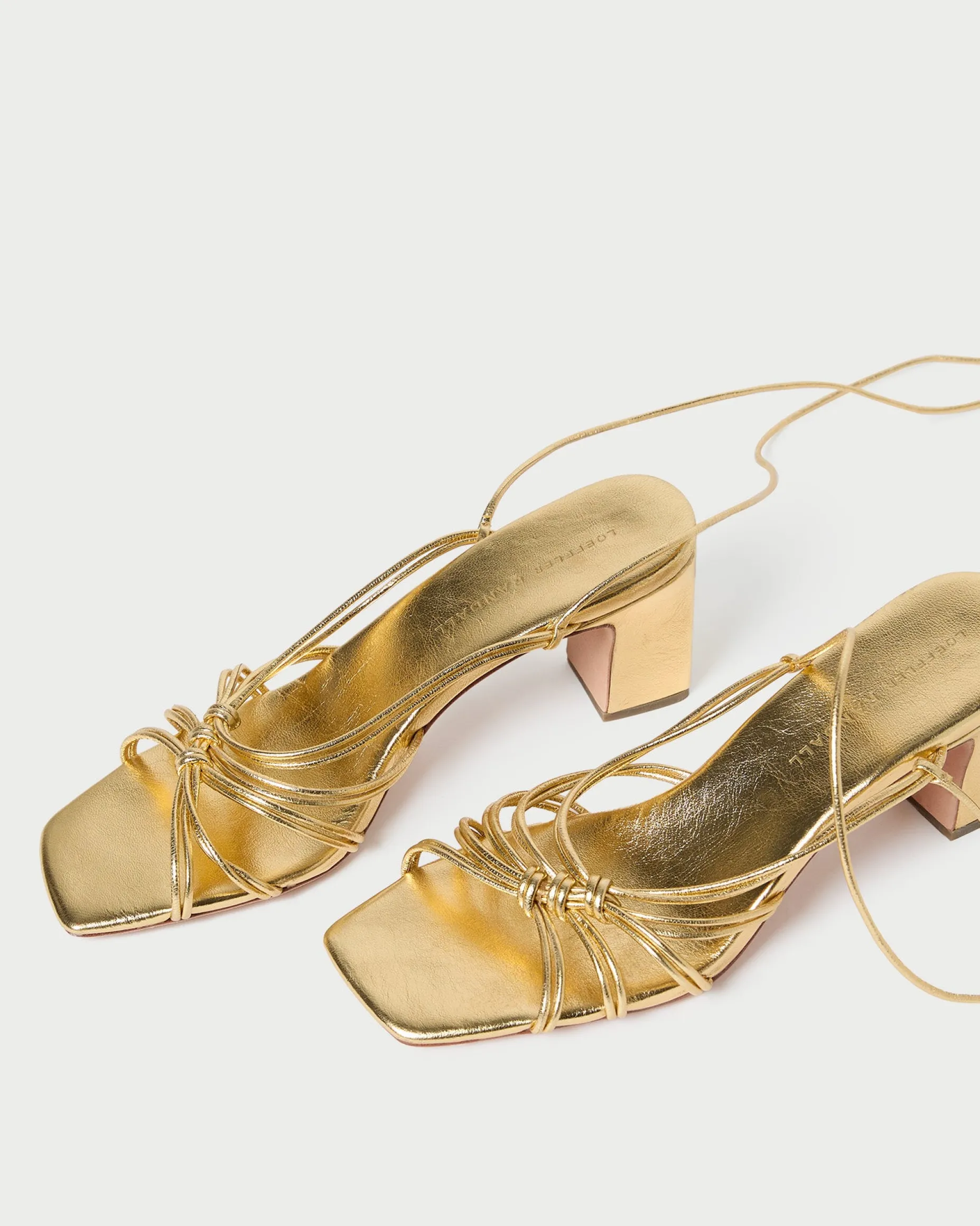 Ryder Gold Leather Heeled Sandal